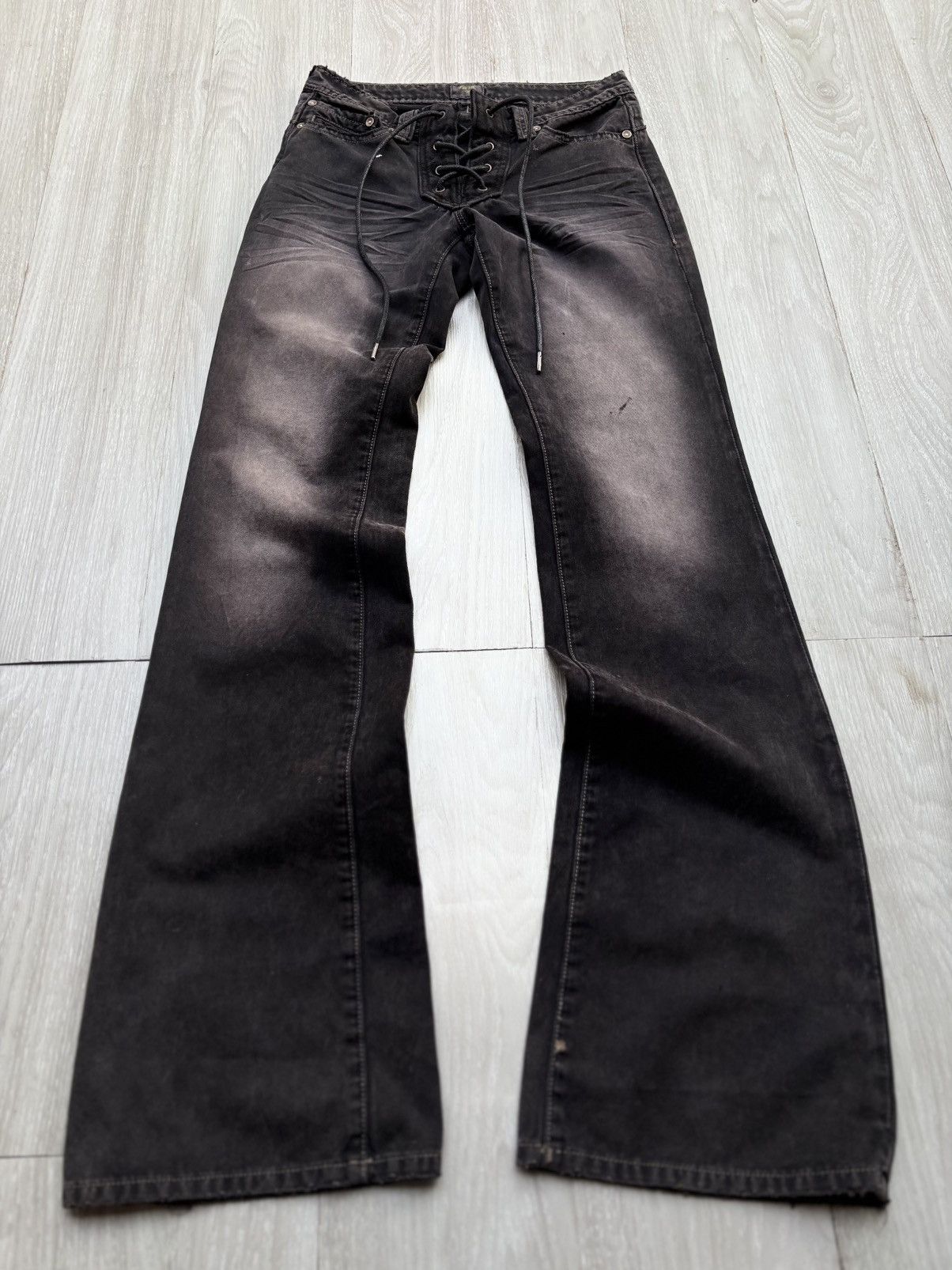 Japanese Brand KASIL phyton lace up flare pants Size US 26 / EU 42 - 1 Thumbnail