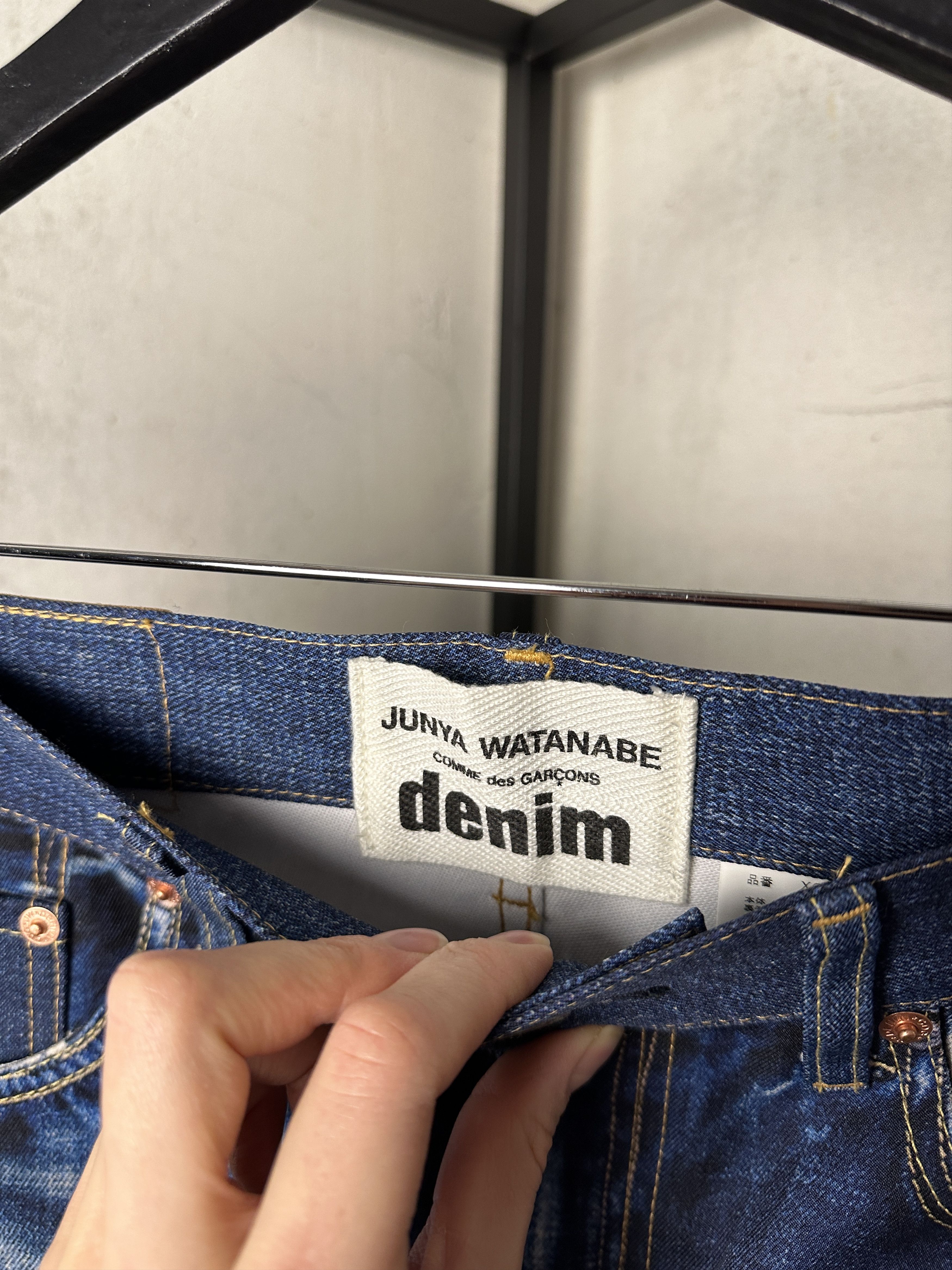 Comme des Garcons RARE Junya Watanabe Trompe L’oeil Denim Printed Canvas Pants Size 26" / US 2 / IT 38 - 6 Thumbnail