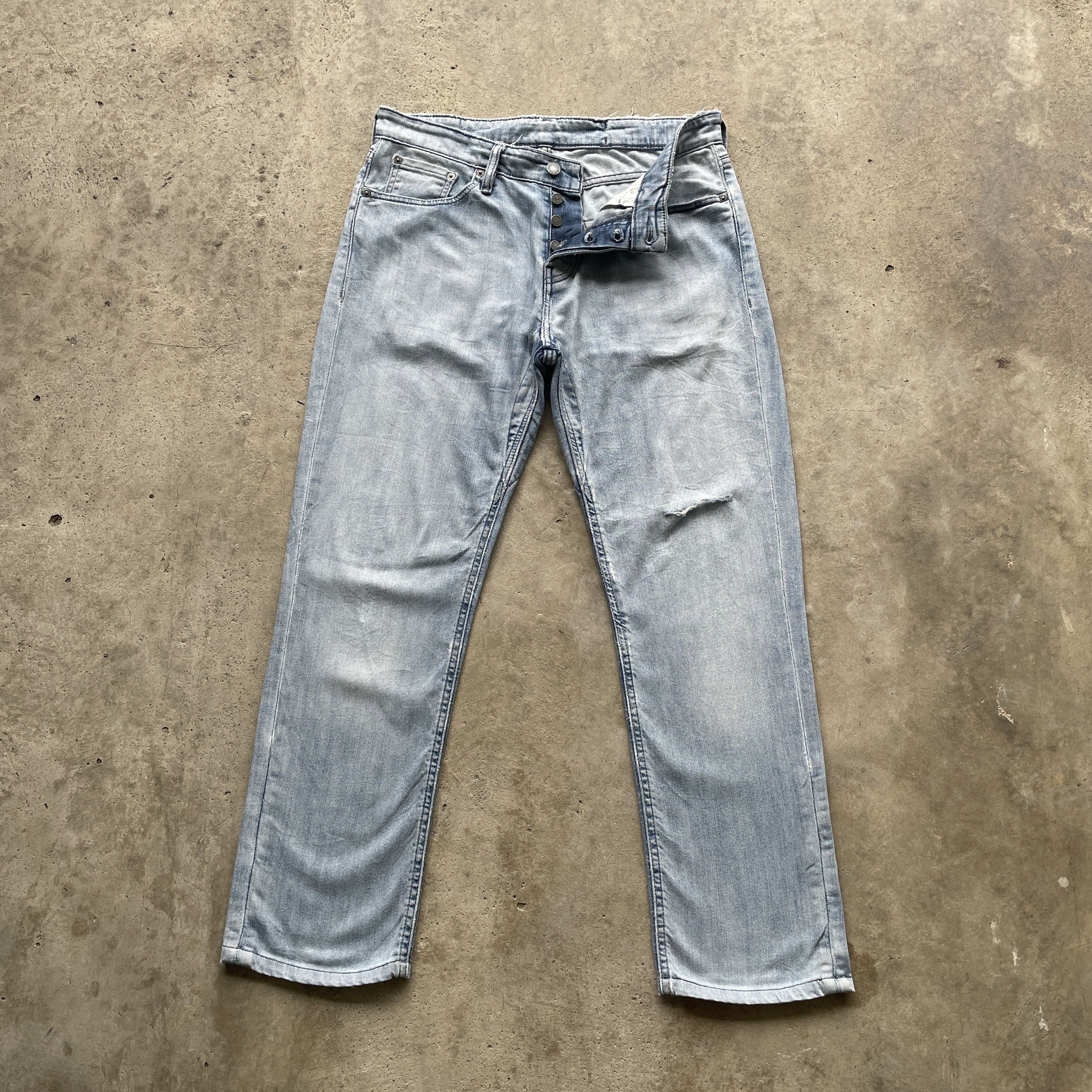 Levi's VINTAGE LEVI’S DISTRESSED JEANS STRAIGHT FADED DENIM PANTS Size US 33 - 2 Thumbnail
