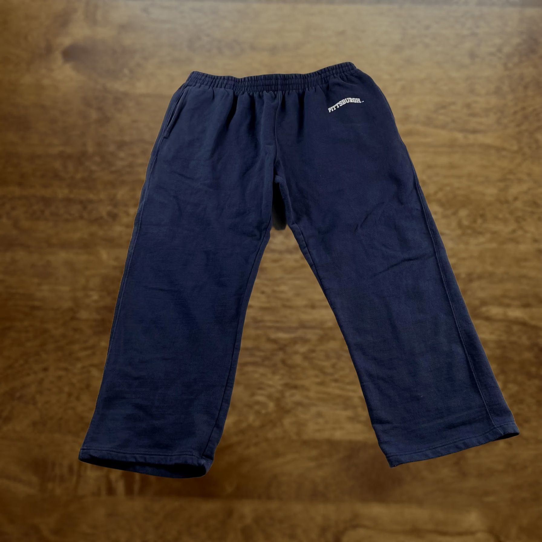 Vintage Steve & Barry's Mens Medium Blue Fleece Sweatpants Elastic Waist Pittsburgh Pants Size US 31 - 1 Thumbnail