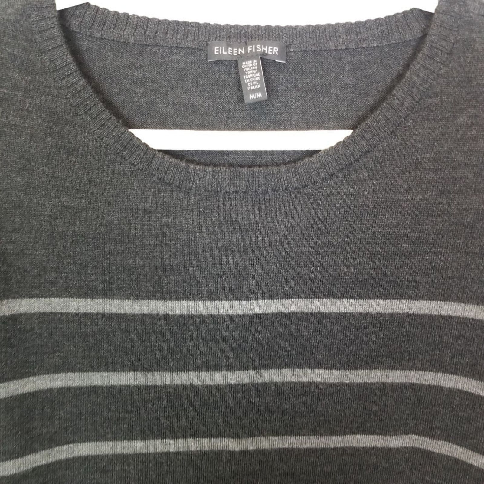 Eileen Fisher Eileen Fisher Merino Wool Sweater Striped Sz M Dark Academia Size M / US 6-8 / IT 42-44 - 2 Thumbnail