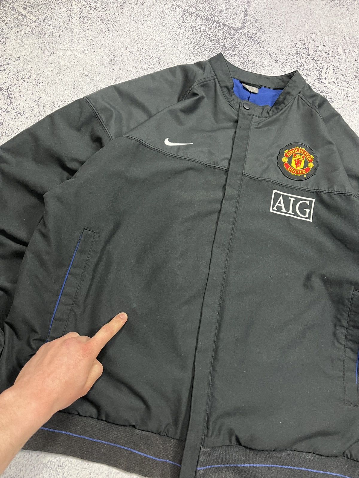 Nike × Vintage Vintage 00’s Manchester United Nike Bomber Jacket Rare Y2k Size US XL / EU 56 / 4 - 8 Thumbnail