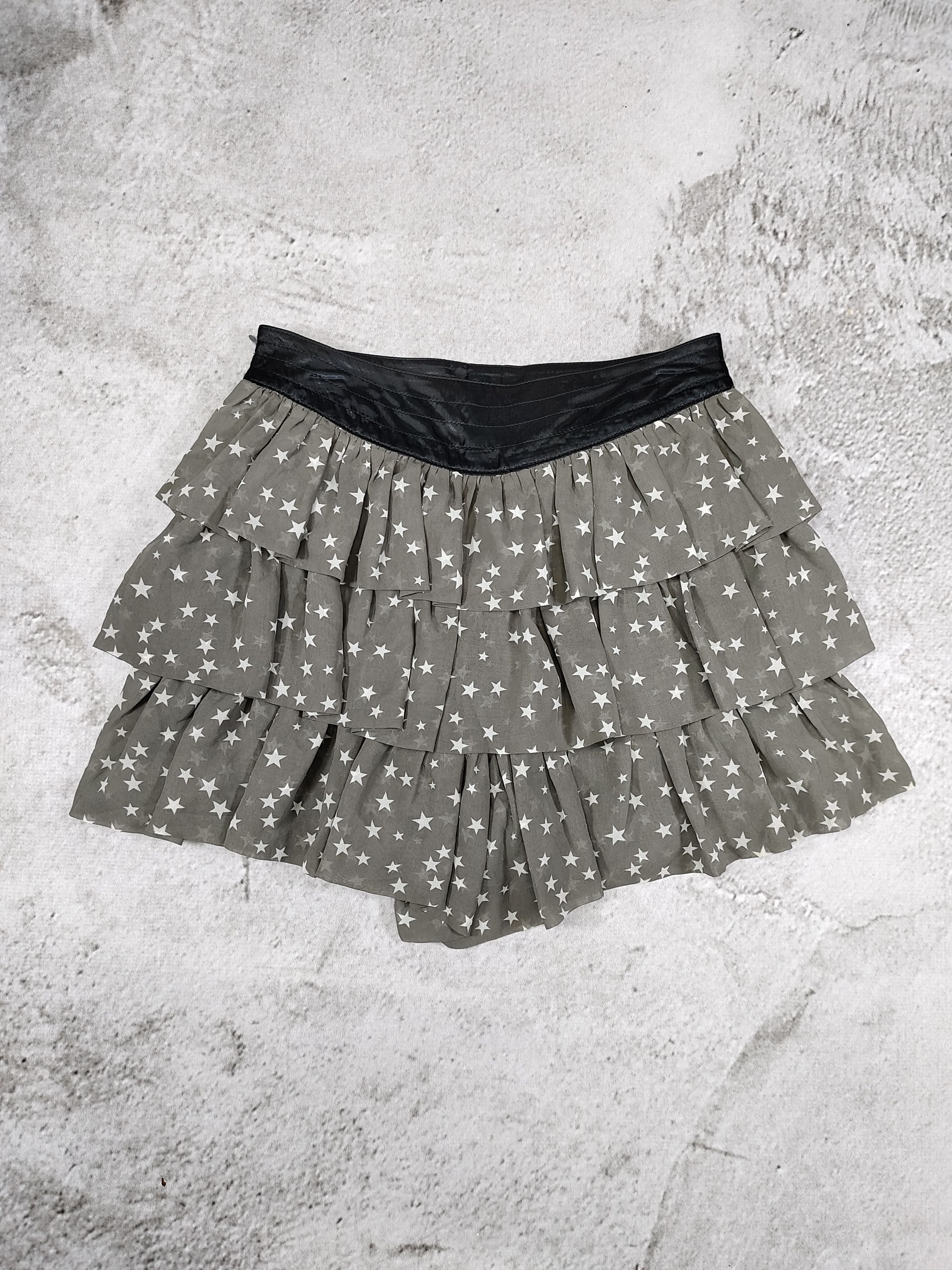 Japanese Brand Fr Japan- Feminine Coquette Star Print Tiered Ruffle Skort Size 30" / US 8 / IT 44 - 5 Thumbnail