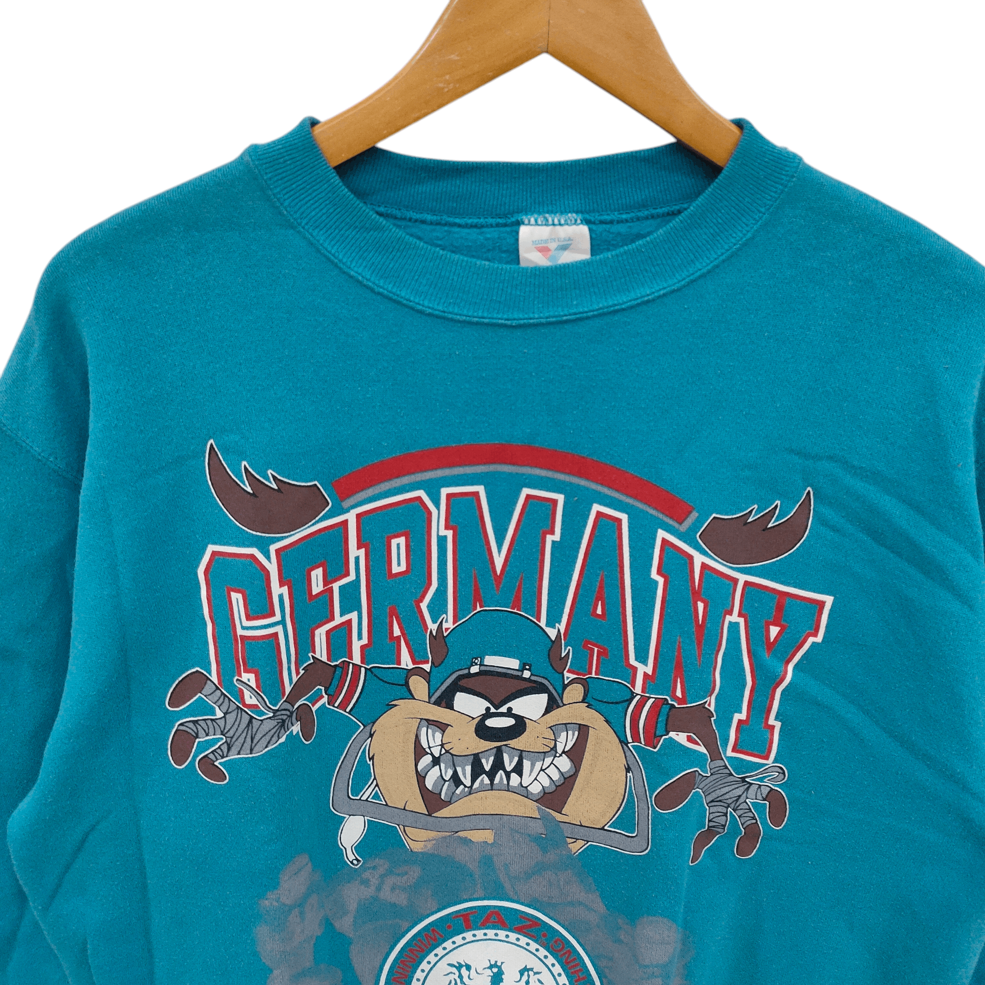 Cartoon Network × Vintage 90s Germany Tazmanian Devil Looney Tunes Torquoise Size US L / EU 52-54 / 3 - 4 Thumbnail