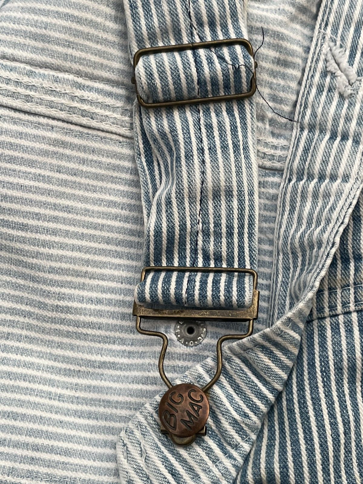 Big Mac × Vintage Vintage 80’s Big Mac Hickory Stripes Overall Size US 42 / EU 58 - 13 Thumbnail