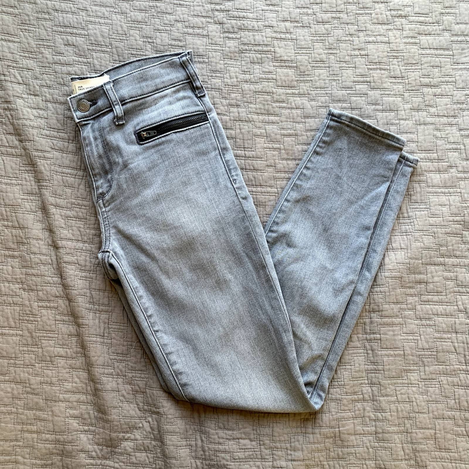 Gap Gap Grey Jeans Zipper Pockets True Skinny Ankle 25 25R Size 25" / US 0 / IT 36 - 7 Thumbnail