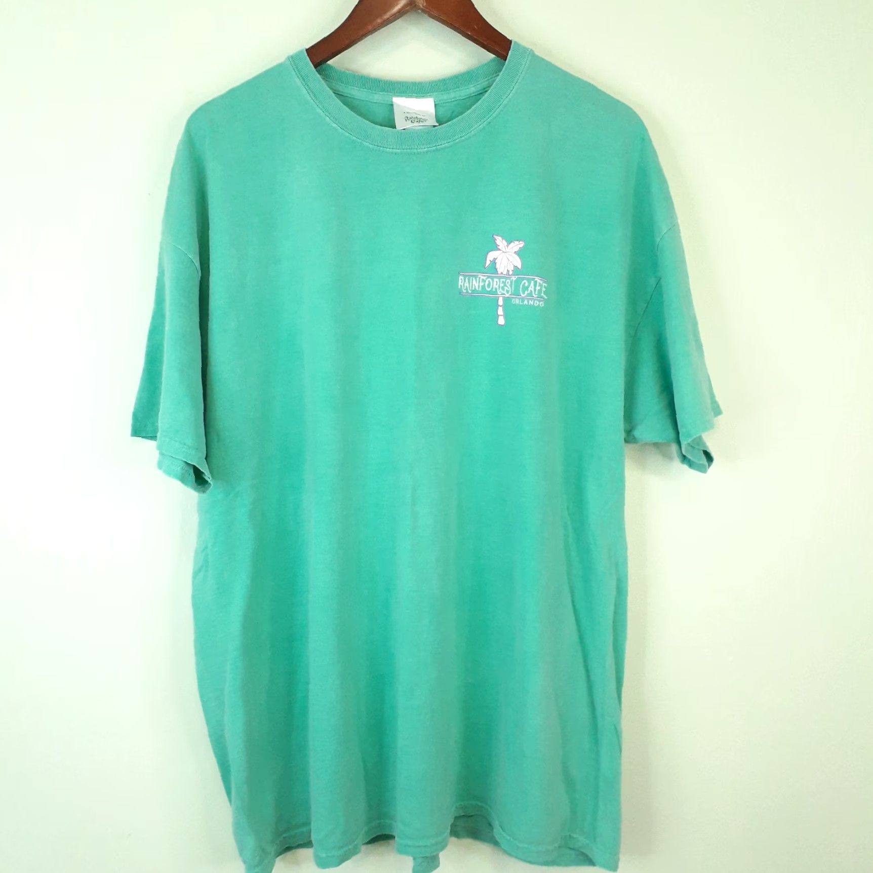 Paradise VINTAGE Rainforest Cafe Tee Shirt Short Sleeve 2XL Teal Unisex Adults Crew Neck Florida Size US XXL / EU 58 / 5 - 4 Thumbnail