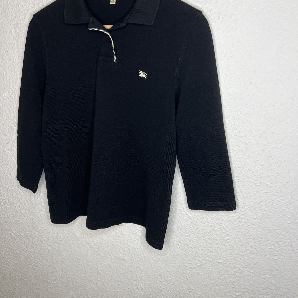 Burberry × Designer Burberry Polo Longsleeve Blouse Sweatshirt Black Logo Size M / US 6-8 / IT 42-44 - 3 Thumbnail