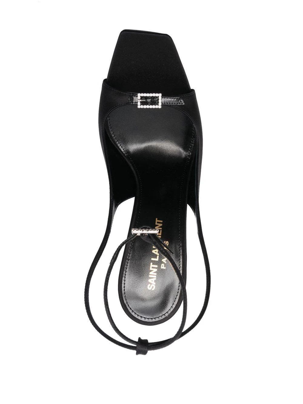 Saint Laurent Paris o1b1hav111224 Carole Sandals in Crepe in Black Size US 7 / IT 37 - 3 Thumbnail