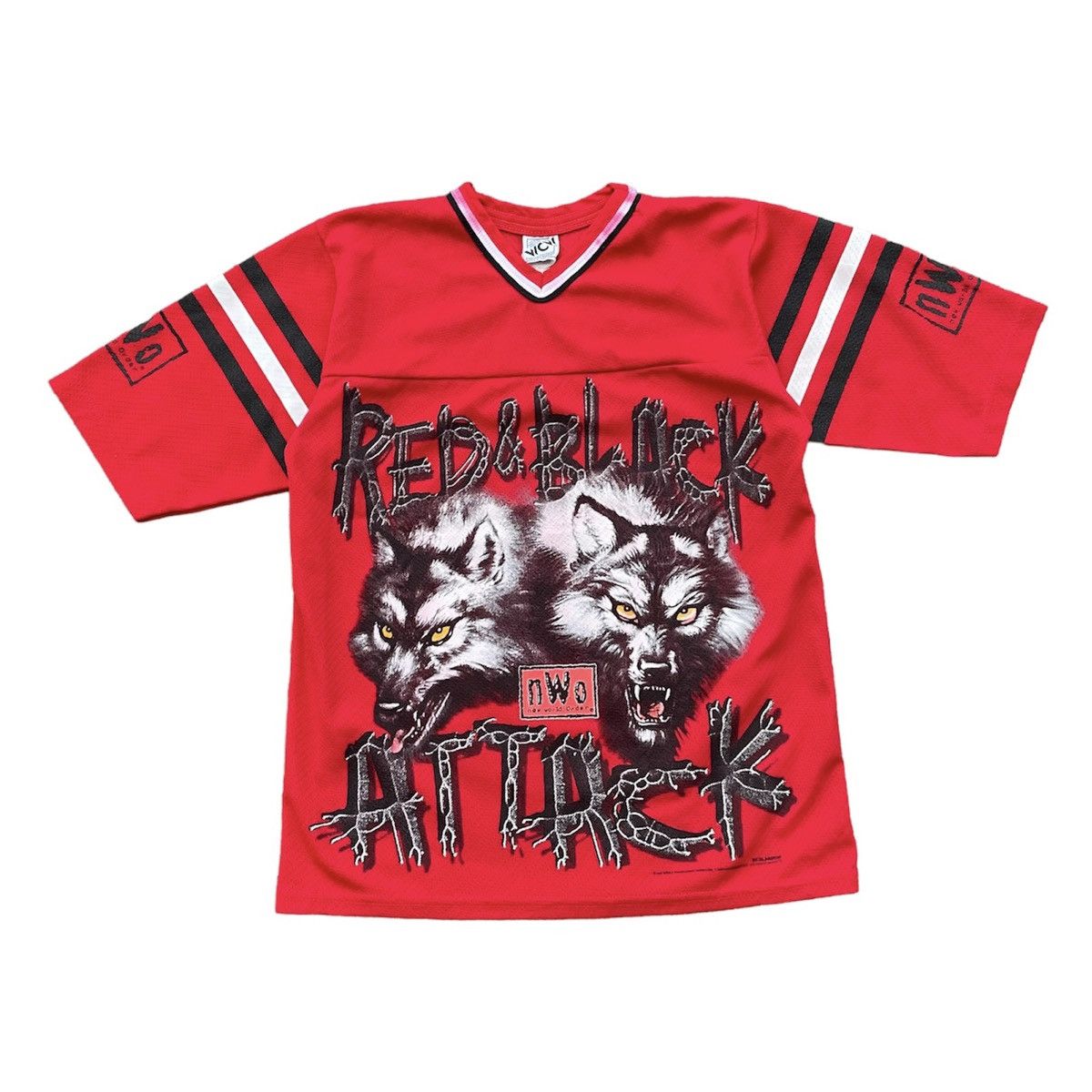 Vintage × WCW/nWo × WWF Vintage 90s Nwo ‘ Red & Black Attack ‘ jersey Size US M / EU 48-50 / 2 - 2 Thumbnail