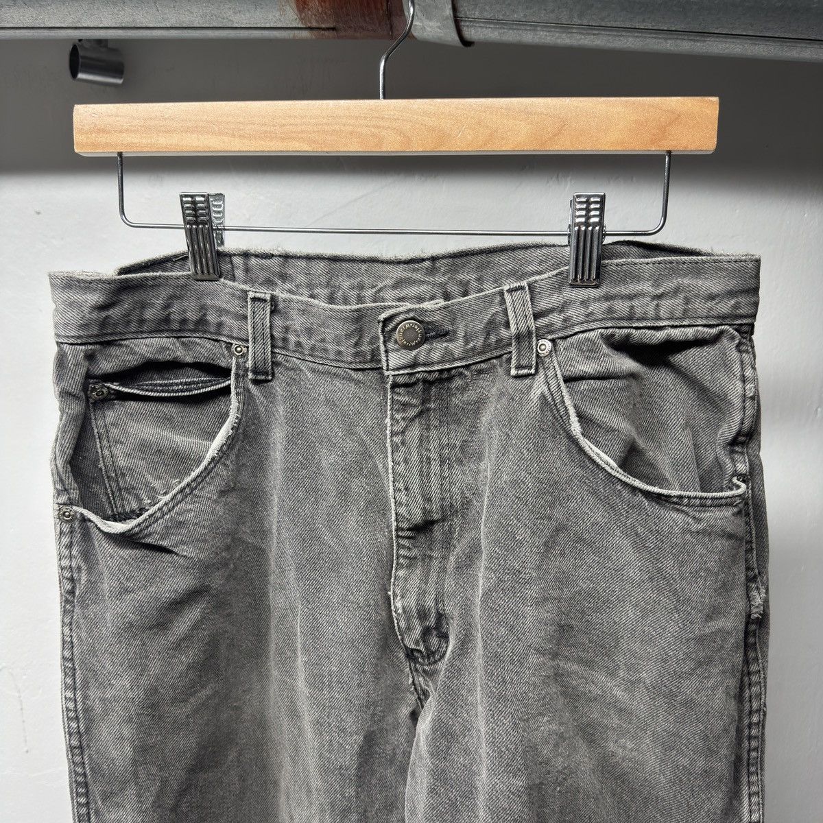 Vintage Thrashed Faded Distressed Black Jeans ERD Grunge Chrome Size US 32 / EU 48 - 8 Thumbnail