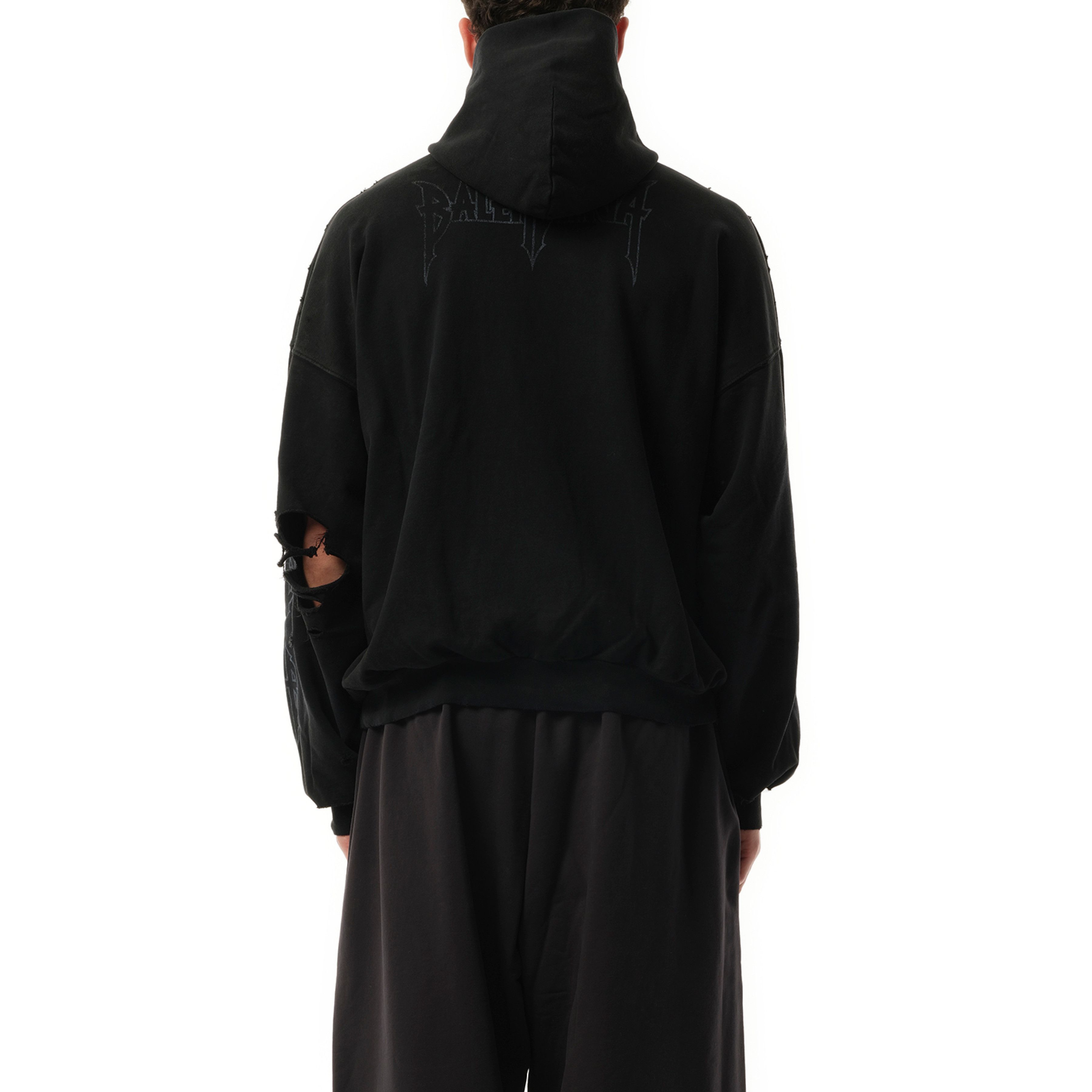Balenciaga o1srvl11e0825 Paris Moon Hoodie Large Fit in Black Size US XL / EU 56 / 4 - 6 Thumbnail