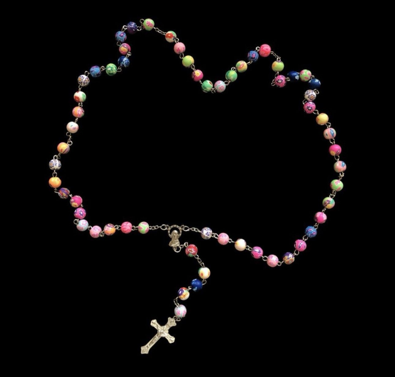 Jewelry Cross Necklace Chain Catholic Church Size ONE SIZE - 4 Thumbnail