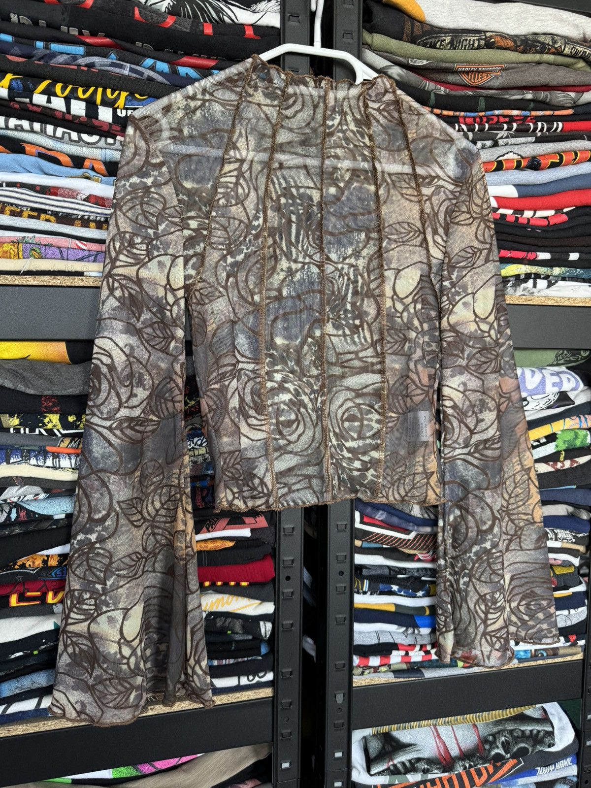 Designer Vintage Mesh Blouse Size S / US 4 / IT 40 - 2 Thumbnail