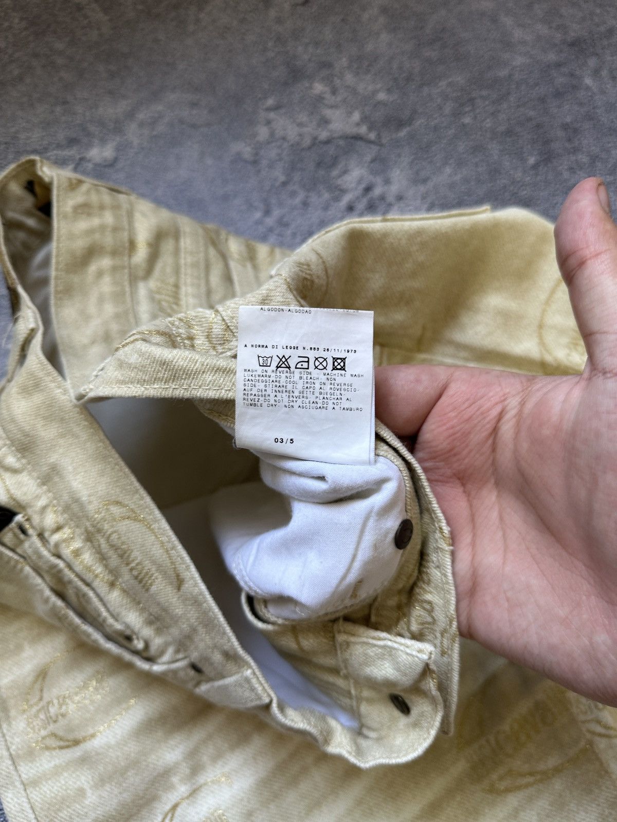 Just Cavalli Vintage Just Cavalli Monogram Mens Gold Jeans Pants Size 28 Size US 28 / EU 44 - 9 Thumbnail