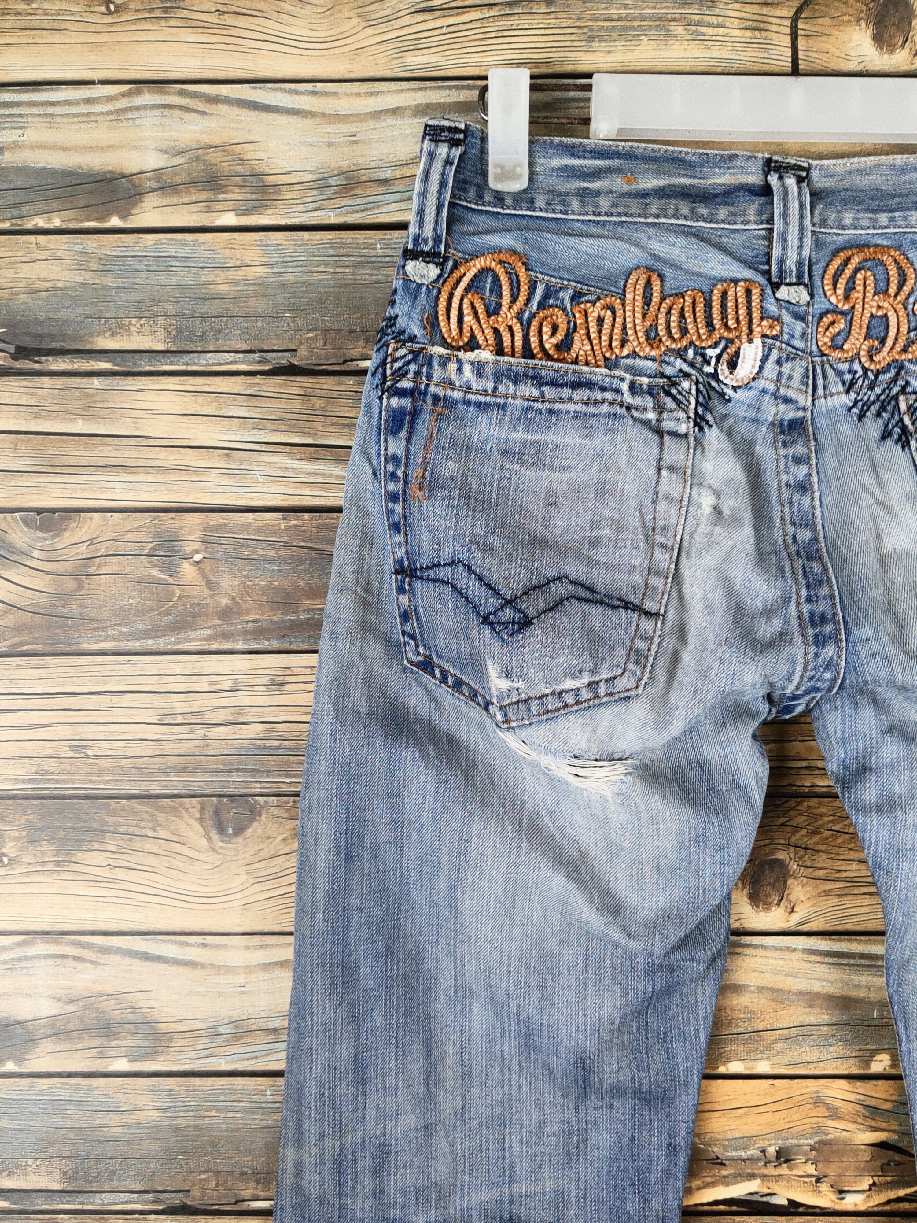 Replay DL Replay Blue Distressed Ripped Jeans #46-101 Size US 30 / EU 46 - 10 Thumbnail