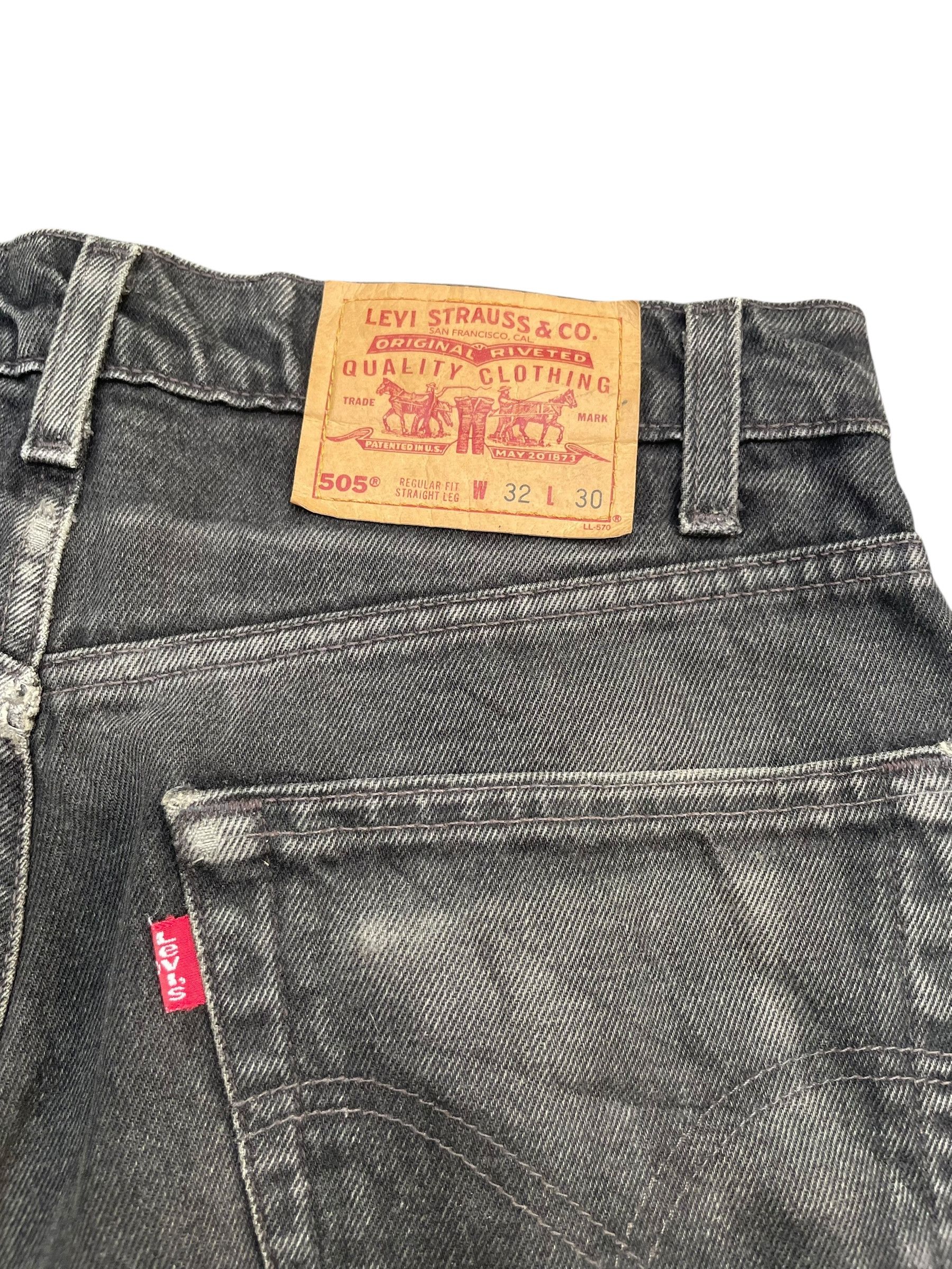 Levi's Vintage 1998 Levis 505 e Black Faded Denim Size US 31 - 4 Thumbnail