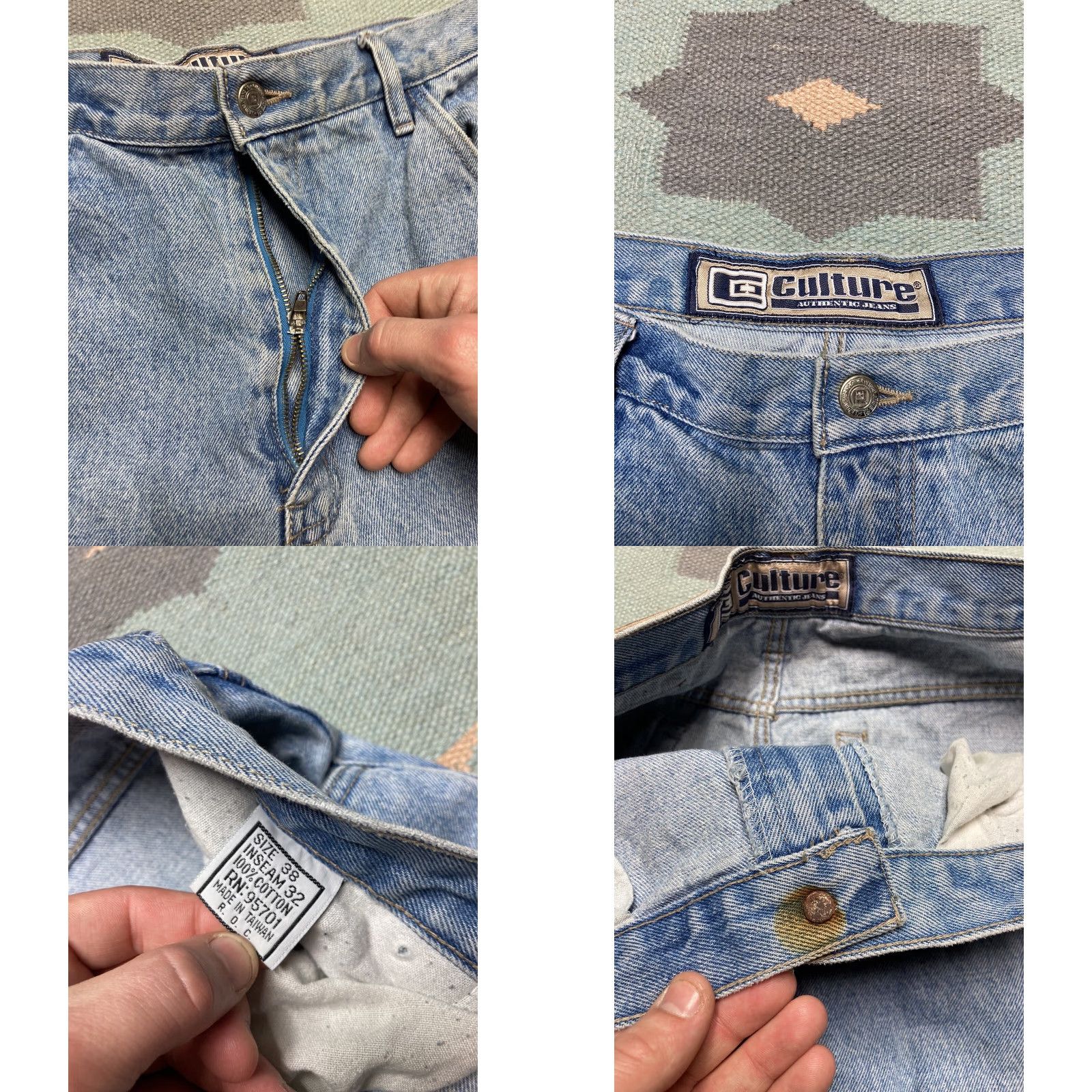 Vintage VINTAGE Culture Jeans Men 36x31 Blue Distressed Wide-Leg Grunge Skater 90s 2000s Jeans Size US 36 / EU 52 - 9 Thumbnail