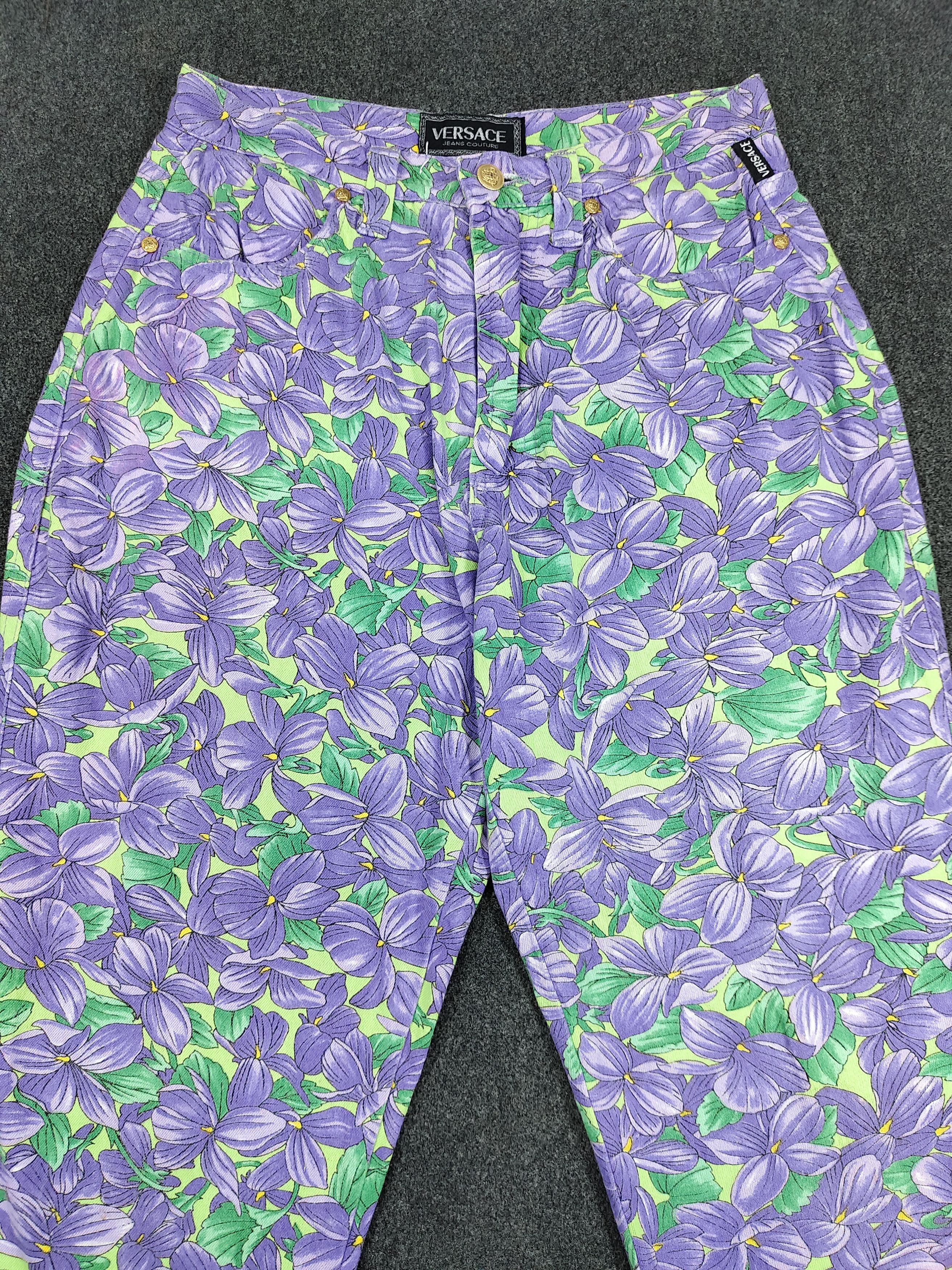 Versace Jeans Couture 90s Versace JC- Archive AOP Florals Print Classic Cut Jeans Size 30" / US 8 / IT 44 - 2 Thumbnail