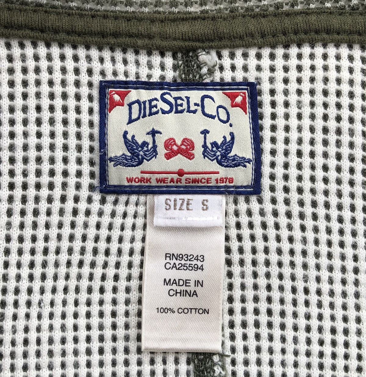 Diesel Diesel-Co. Workwear Waffle Buttoned Shawl kara Cardigan Size US S / EU 44-46 / 1 - 14 Thumbnail