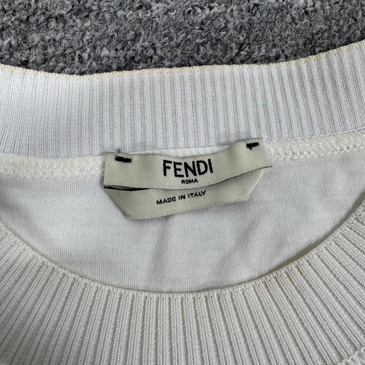 Fendi Fendi Studded Logo Knit Collar Short Tee 38 Size XS / US 0-2 / IT 36-38 - 5 Thumbnail