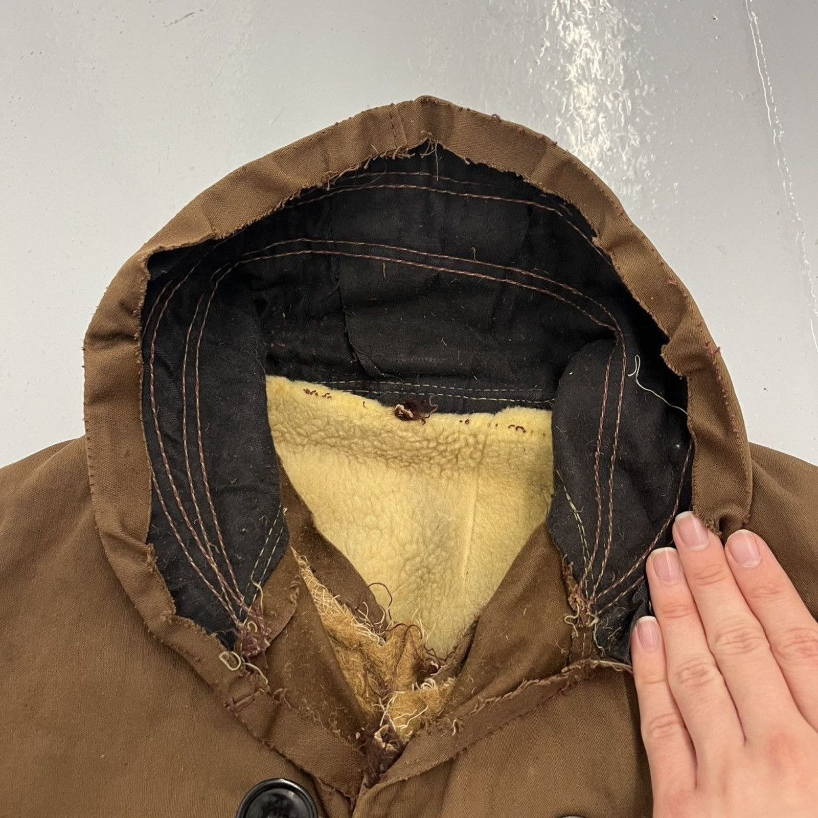 Other Vintage 40s Pine Cone Brown Western Shearling Barn Coat Size US S / EU 44-46 / 1 - 2 Thumbnail