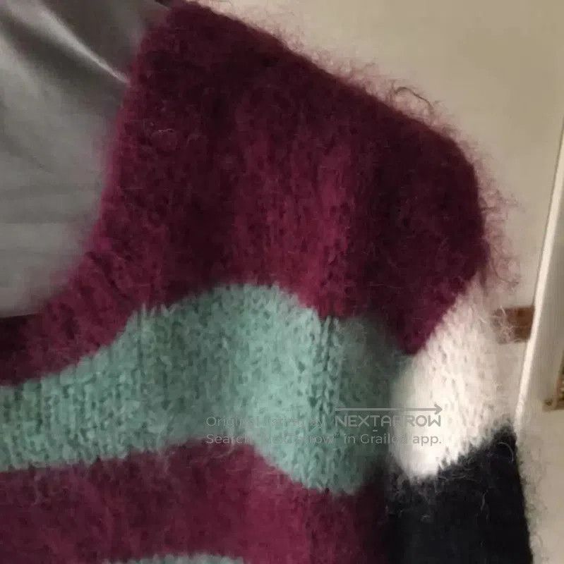 Max Mara MaxMara Striped Mohair Blend Pullover Sweater . Size L / US 10 / IT 46 - 6 Thumbnail
