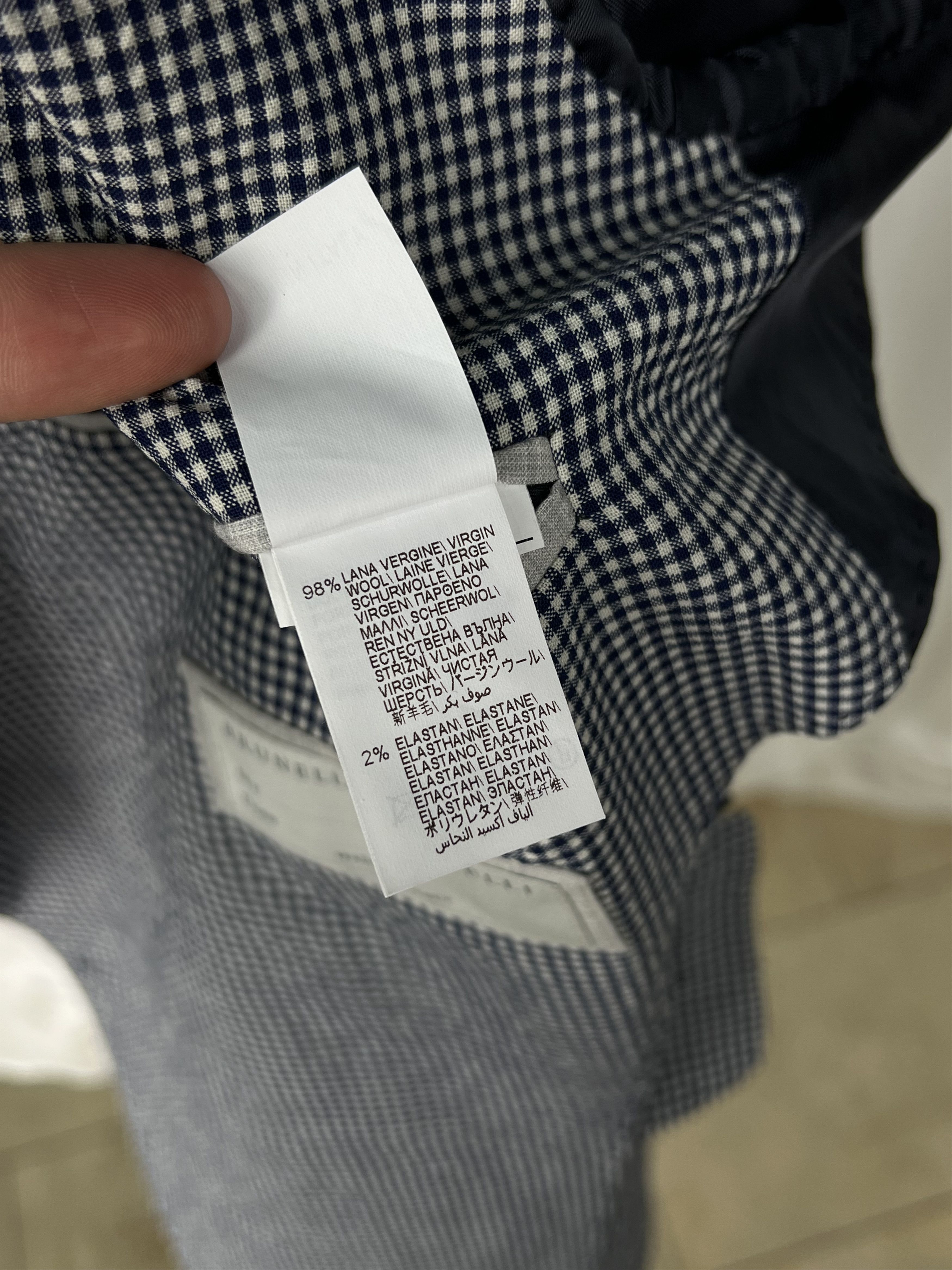 Brunello Cucinelli NWT Micro-Check Half-Lined 2-Piece Light Wool Suit Size 40R - 16 Thumbnail