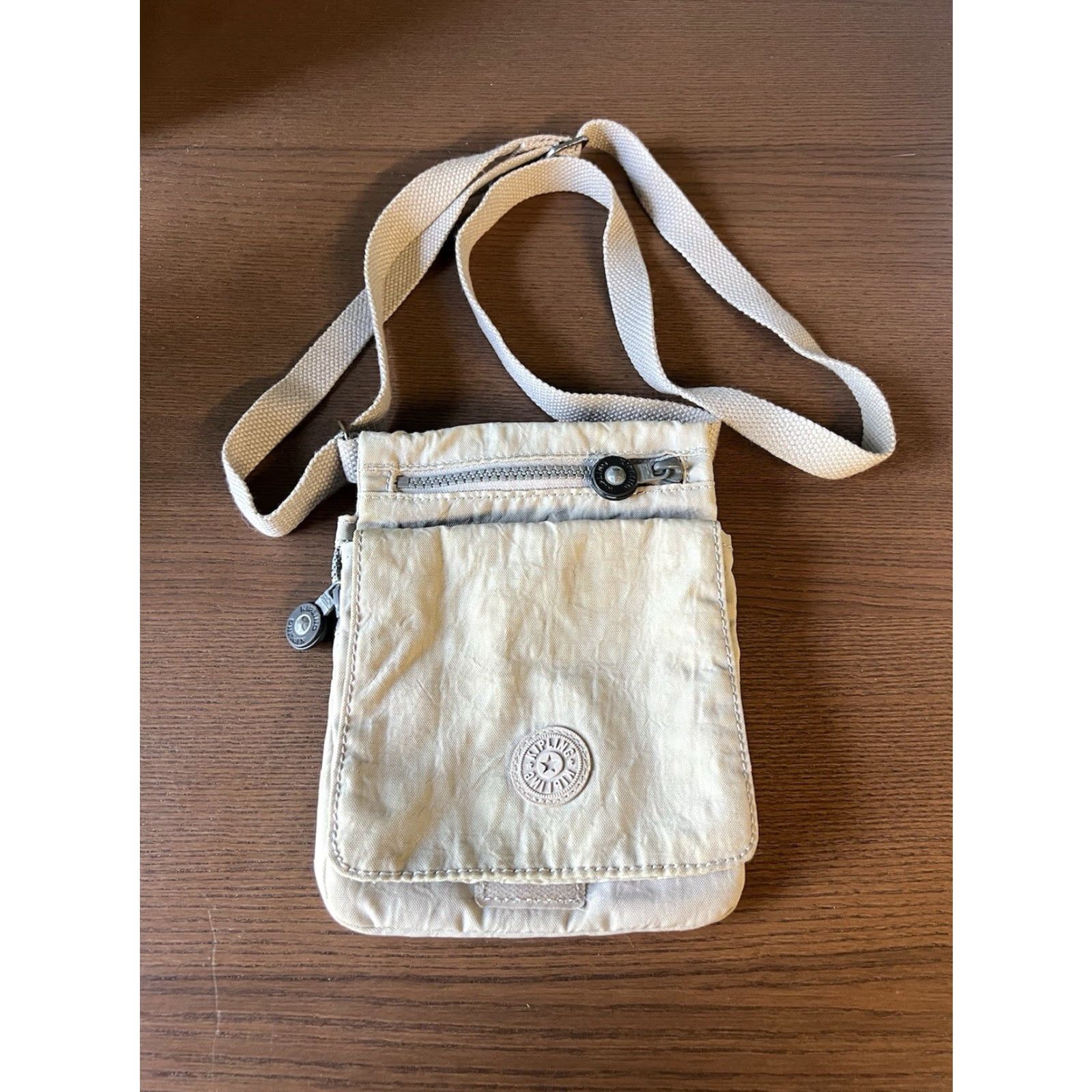 Vintage Kipling Womans Small Beige Nylon Crossbody Mini Bag Size ONE SIZE - 2 Thumbnail