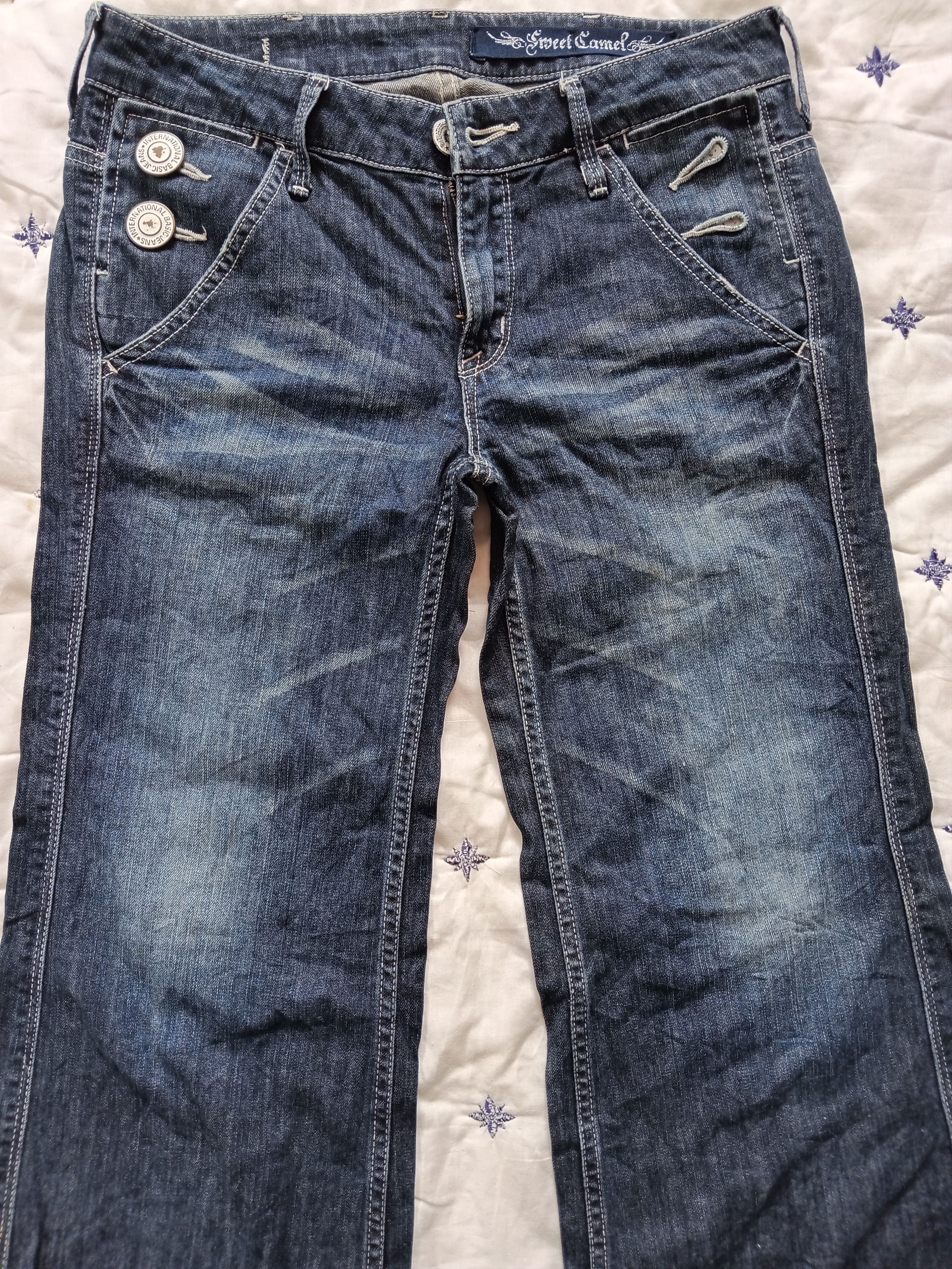 Japanese Brand SWEET CAMEL💥Japan Design Super Flare Jeans Size 30" / US 8 / IT 44 - 12 Thumbnail
