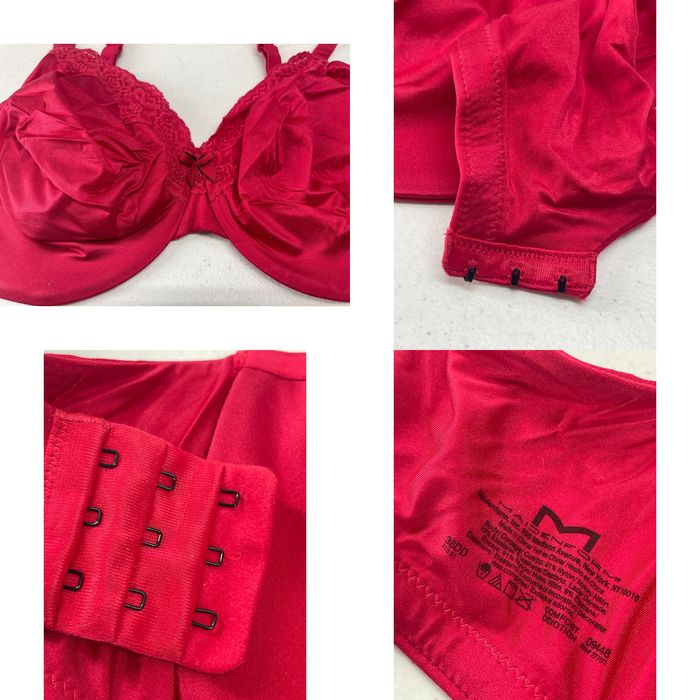 Vintage Maidenform Bra Size 38DD Red Comfort Devotion 09448 Full
