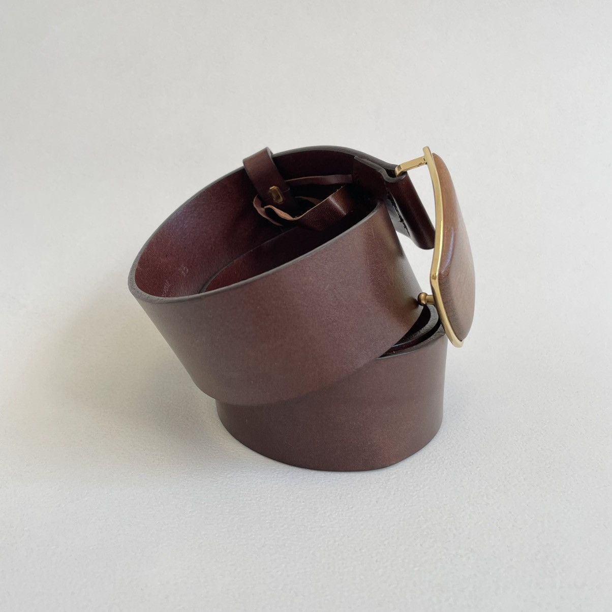 Maison Margiela S/S 11 ‘Woodgrain’ Buckle Leather Belt Size 36 - 5 Thumbnail