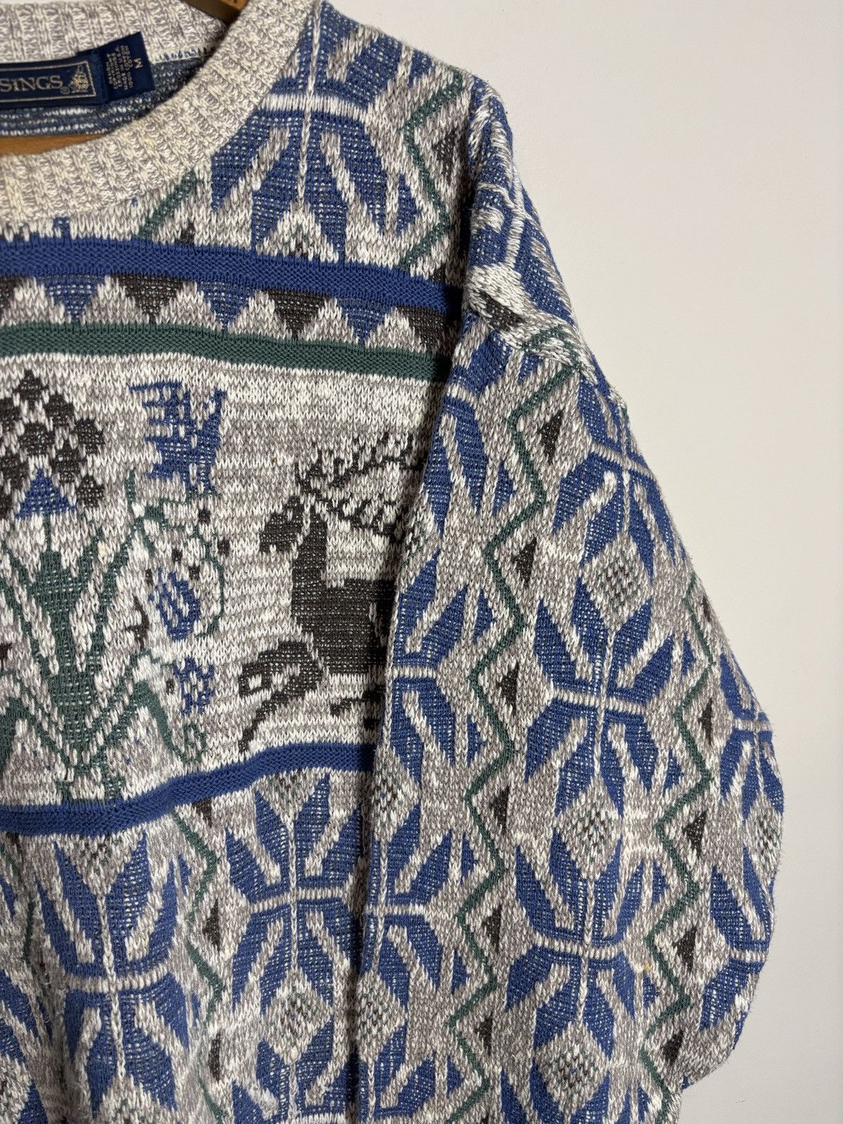 Vintage Vintage Crossings Knit Patterned Deer Sweater Medium Cotton Size US M / EU 48-50 / 2 - 3 Thumbnail