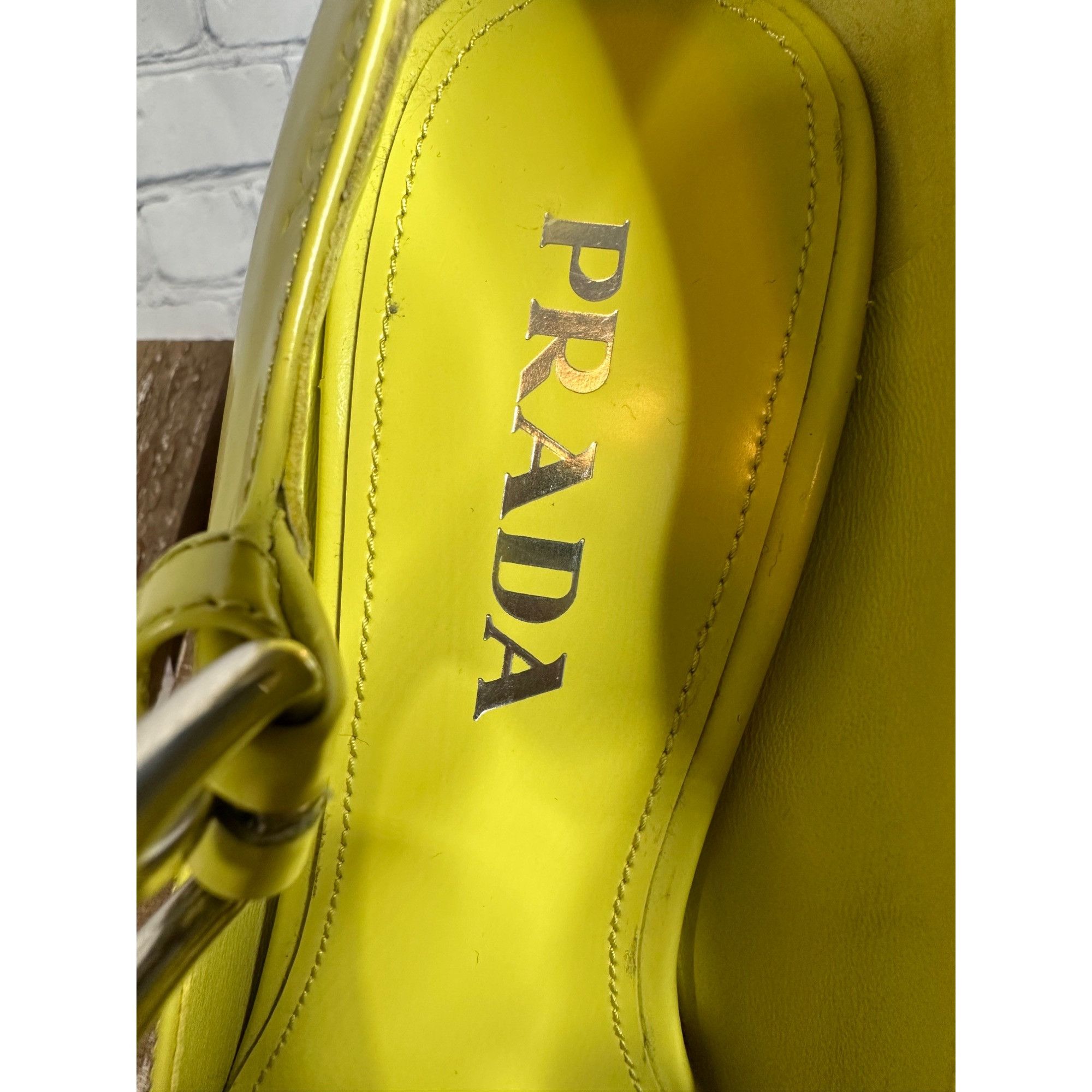 Prada Prada Logo Leather Buckled High Heel Pumps Size US 6.5 / IT 36.5 - 4 Thumbnail