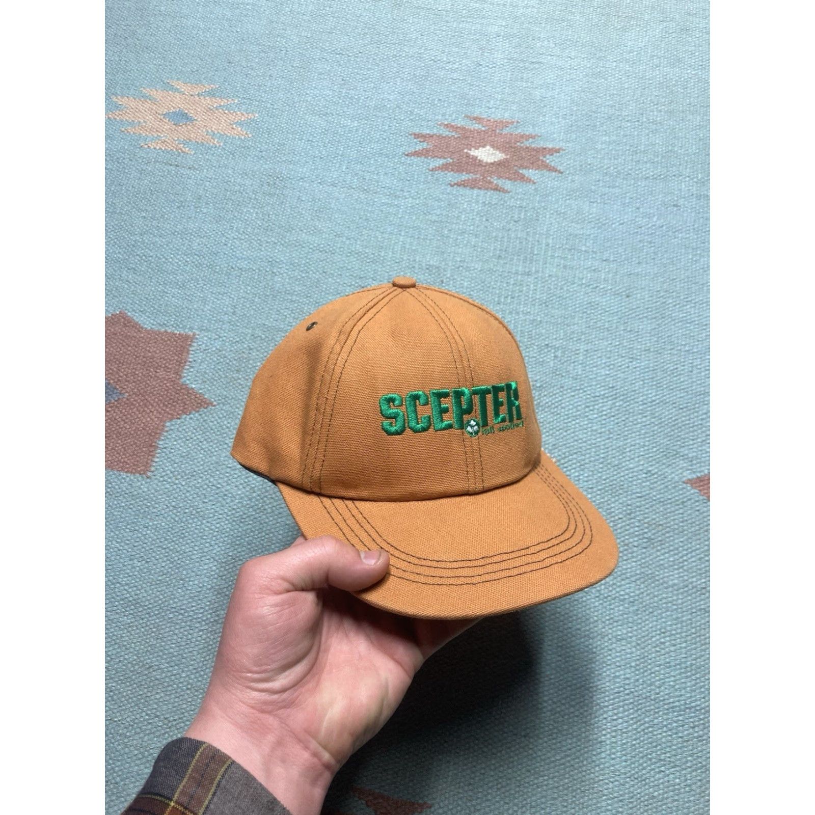 Vintage VINTAGE Unbranded Strapback Hat Canvas Cap Tan Khaki Beige Beige Men Adjustable Cap Men Strapback Hat Size ONE SIZE - 2 Thumbnail
