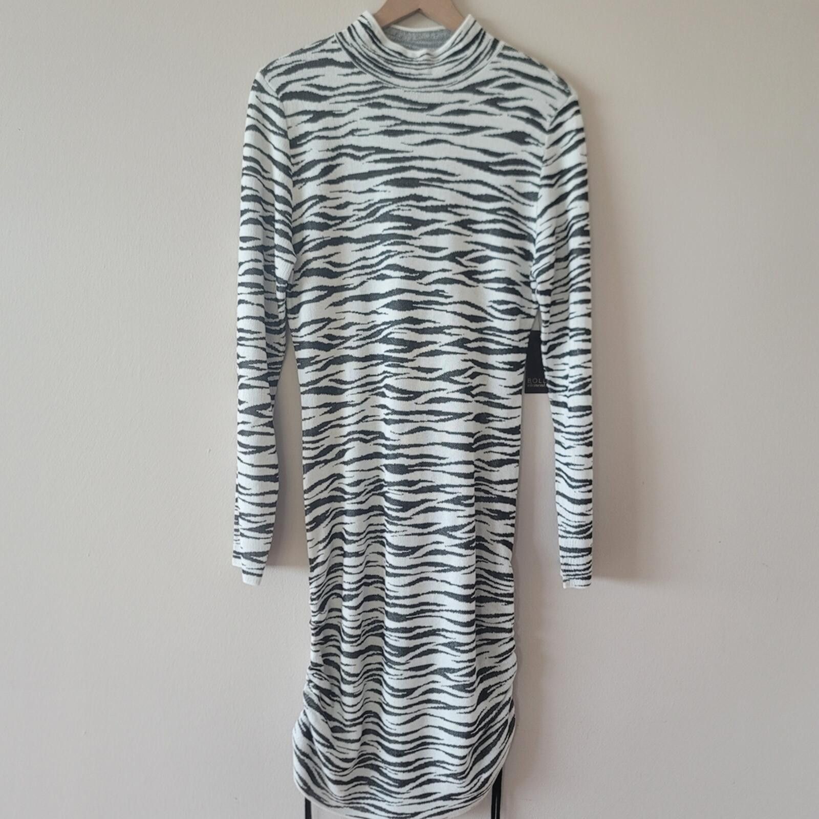 Other Black and White Long Sleeve Dress Zebra Sz Large New Size L / US 10 / IT 46 - 2 Thumbnail