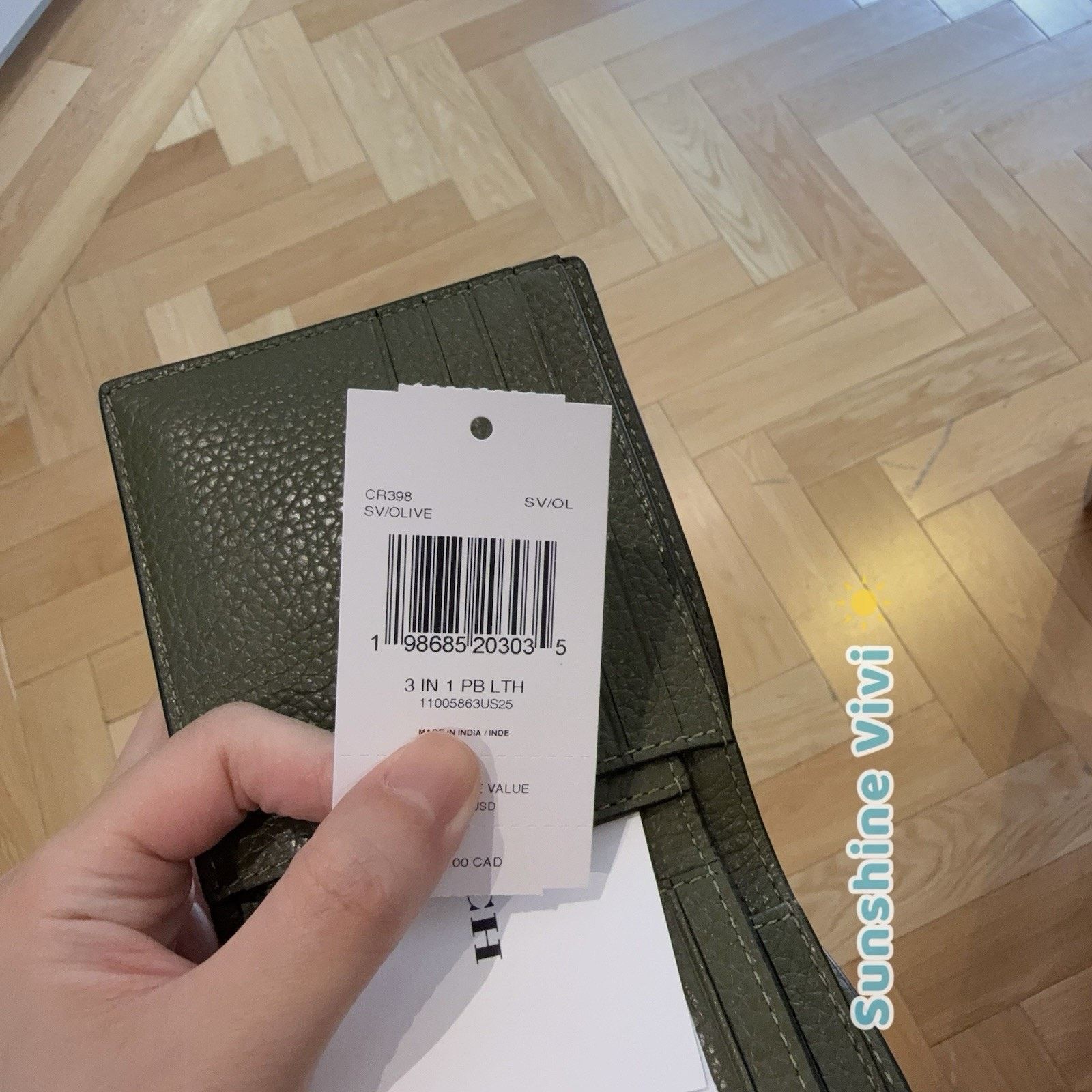 Coach NWT COACH CR398 3-In-1 Wallet Pebble Leather silver OLIVE Size ONE SIZE - 5 Thumbnail