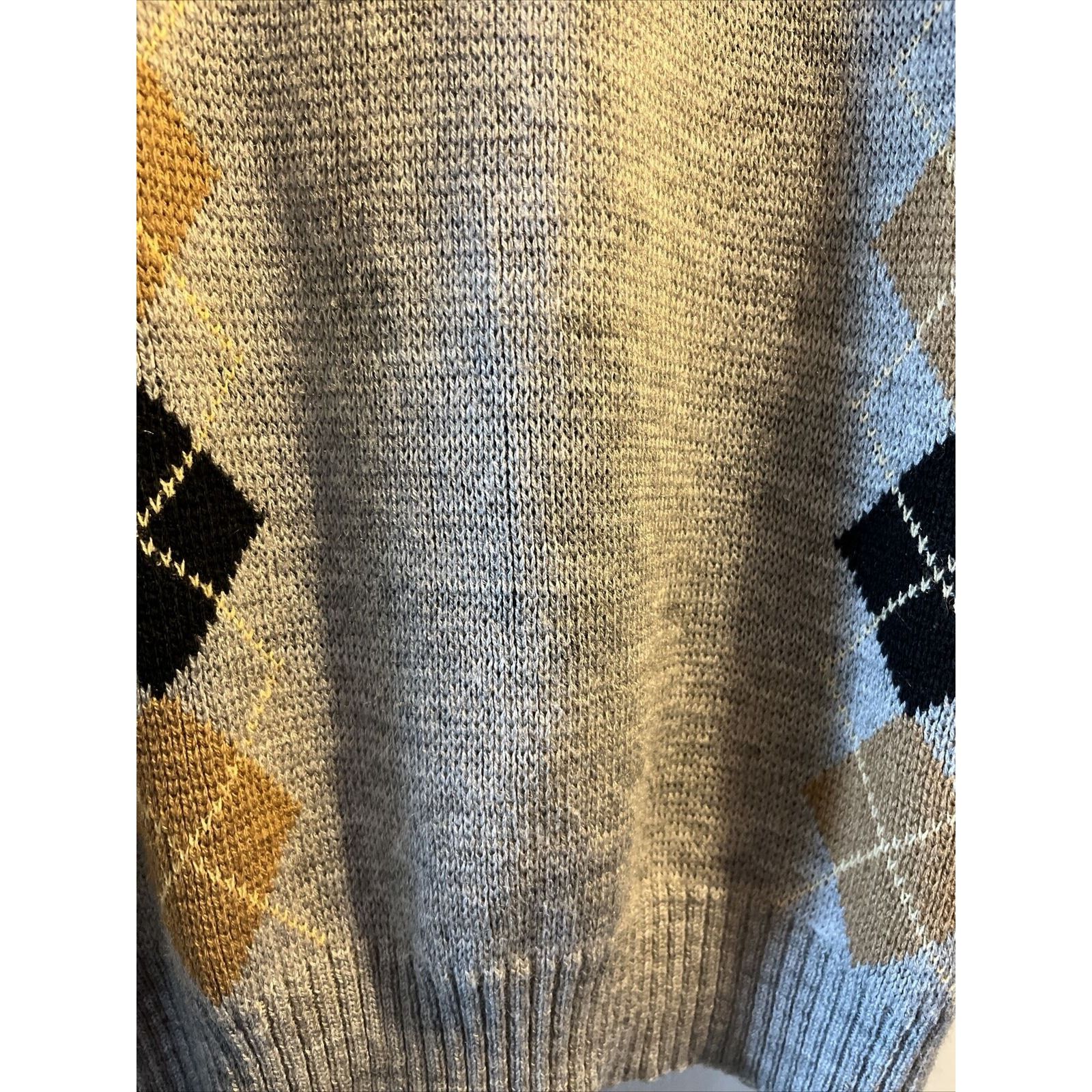 Other Rob Winter Size XL Sweater Gray Argyle Mens Acrylic Pullover Size US XL / EU 56 / 4 - 8 Thumbnail