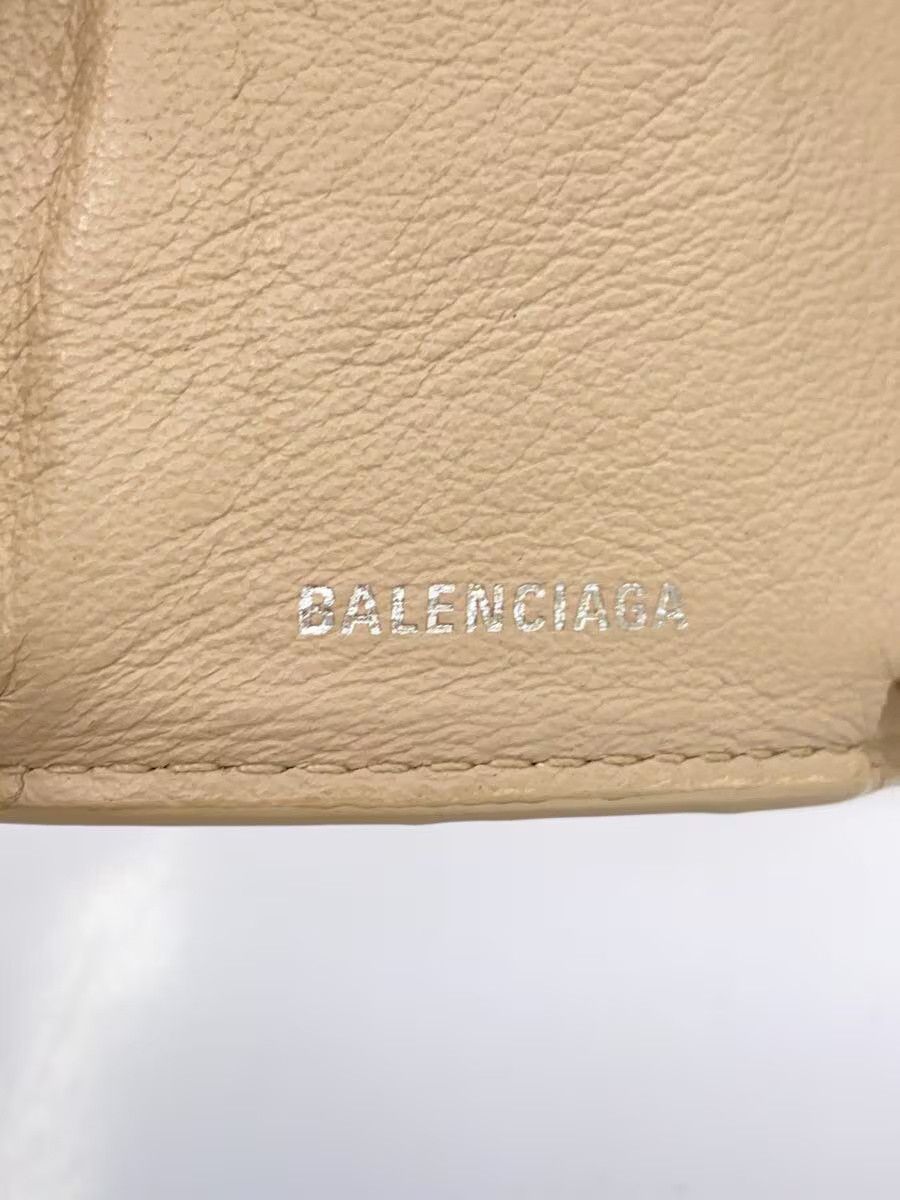 Balenciaga Balenciaga Paper Leather Mini Tri-Fold Wallet Cream Size ONE SIZE - 3 Thumbnail