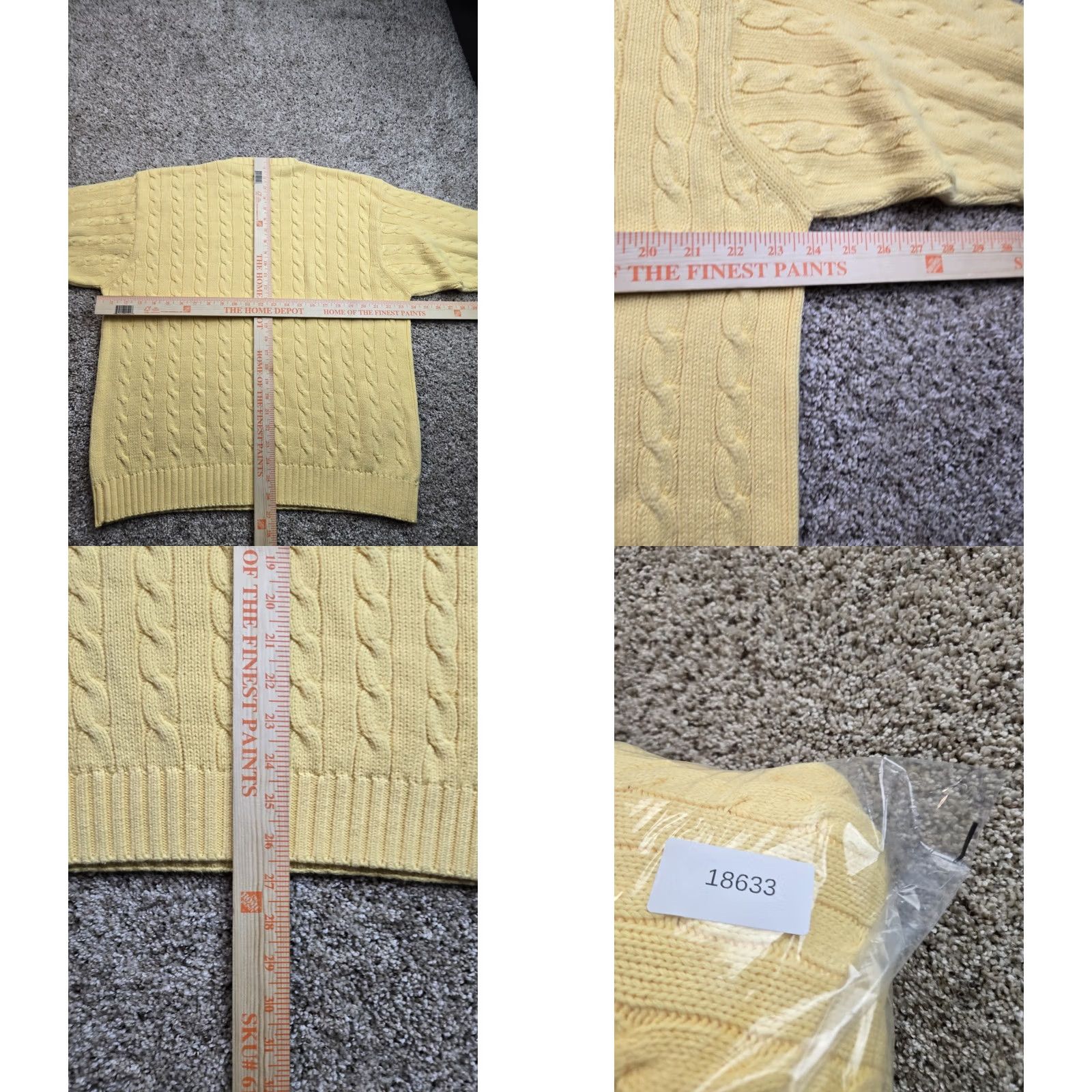 J.Crew Vintage J.Crew Oarsman Cable Knit Sweater Large Men Yellow Long Sleeve Crew Neck Size US L / EU 52-54 / 3 - 8 Thumbnail