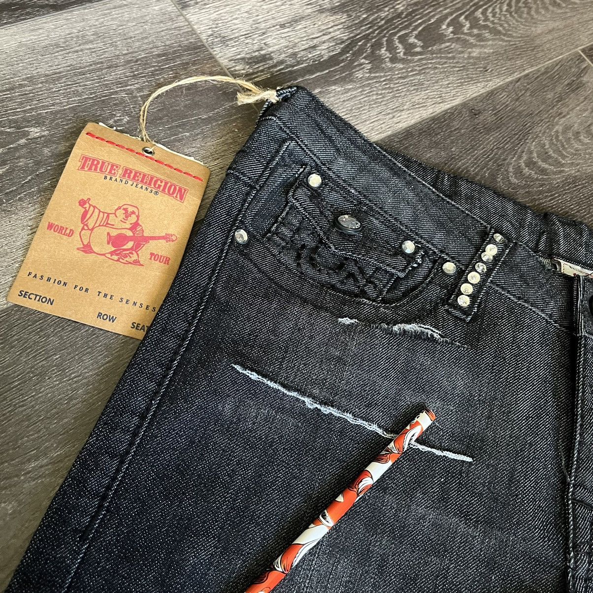 True Religion NEW Vintage 2000s True Religion Joey Super T Denim Jeans 31 Size 31" - 10 Thumbnail