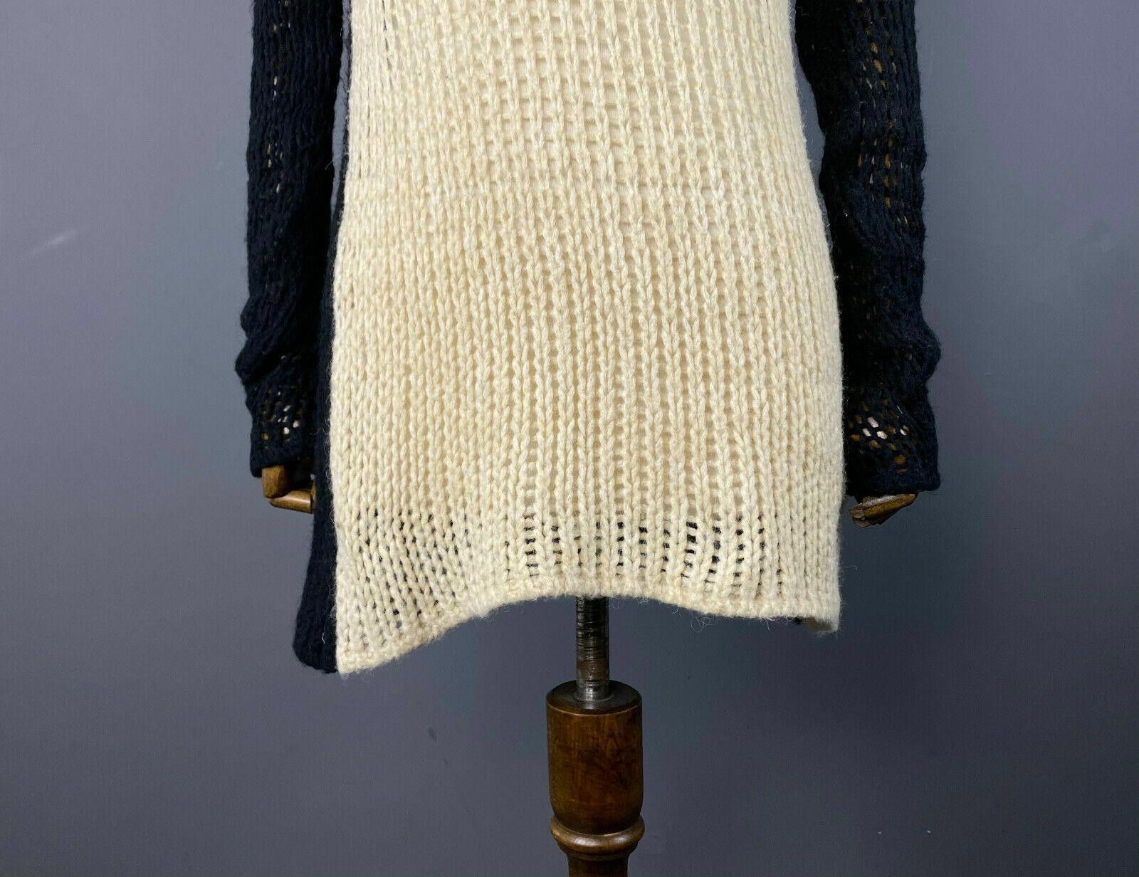 Designer Twin Set Simona Barbieri White / Black Knit Tunic Sweater Size M / US 6-8 / IT 42-44 - 3 Thumbnail