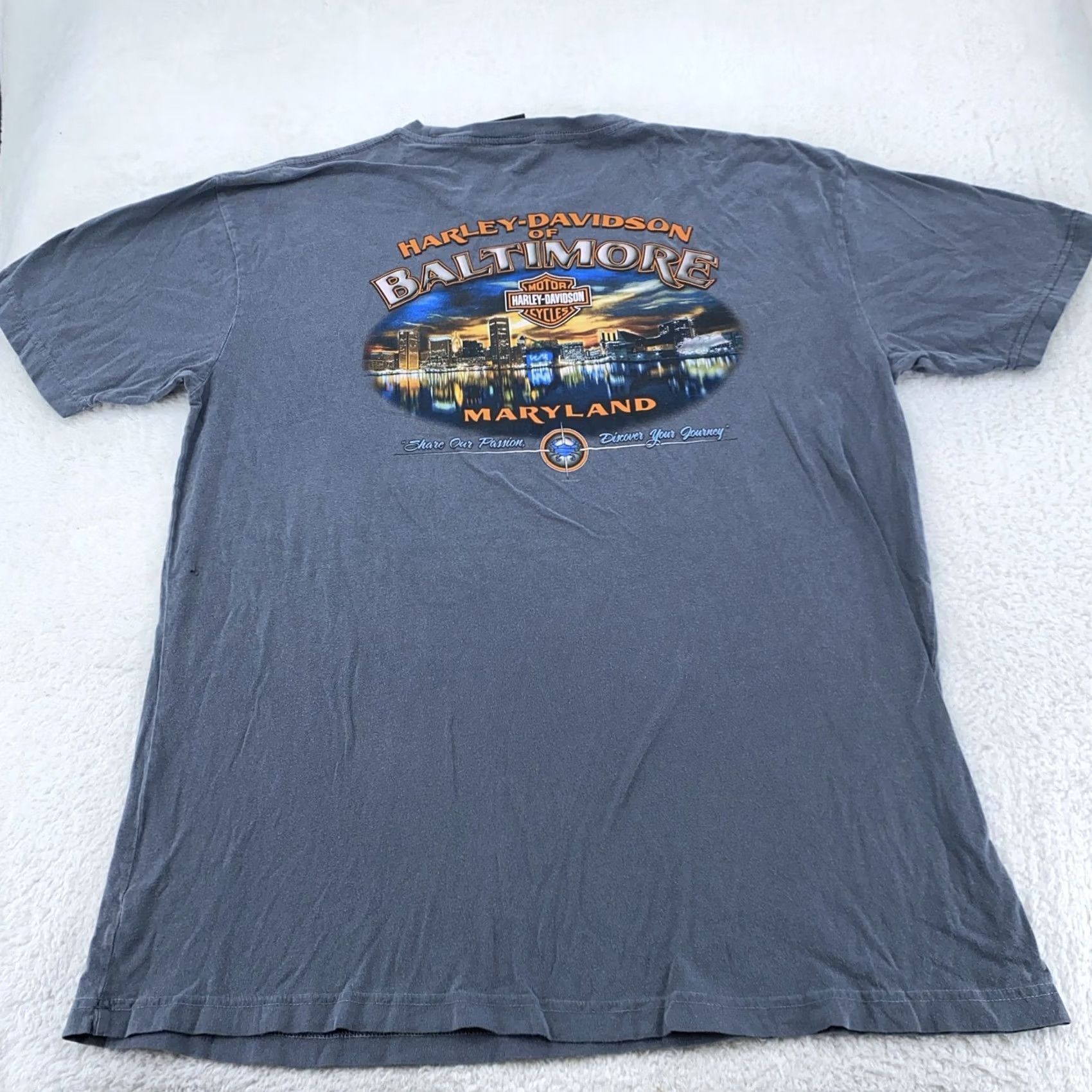 Harley Davidson Harley-Davidson T-Shirt Mens XL Gray Baltimore Maryland Skull Biker Tee Size US XL / EU 56 / 4 - 4 Thumbnail