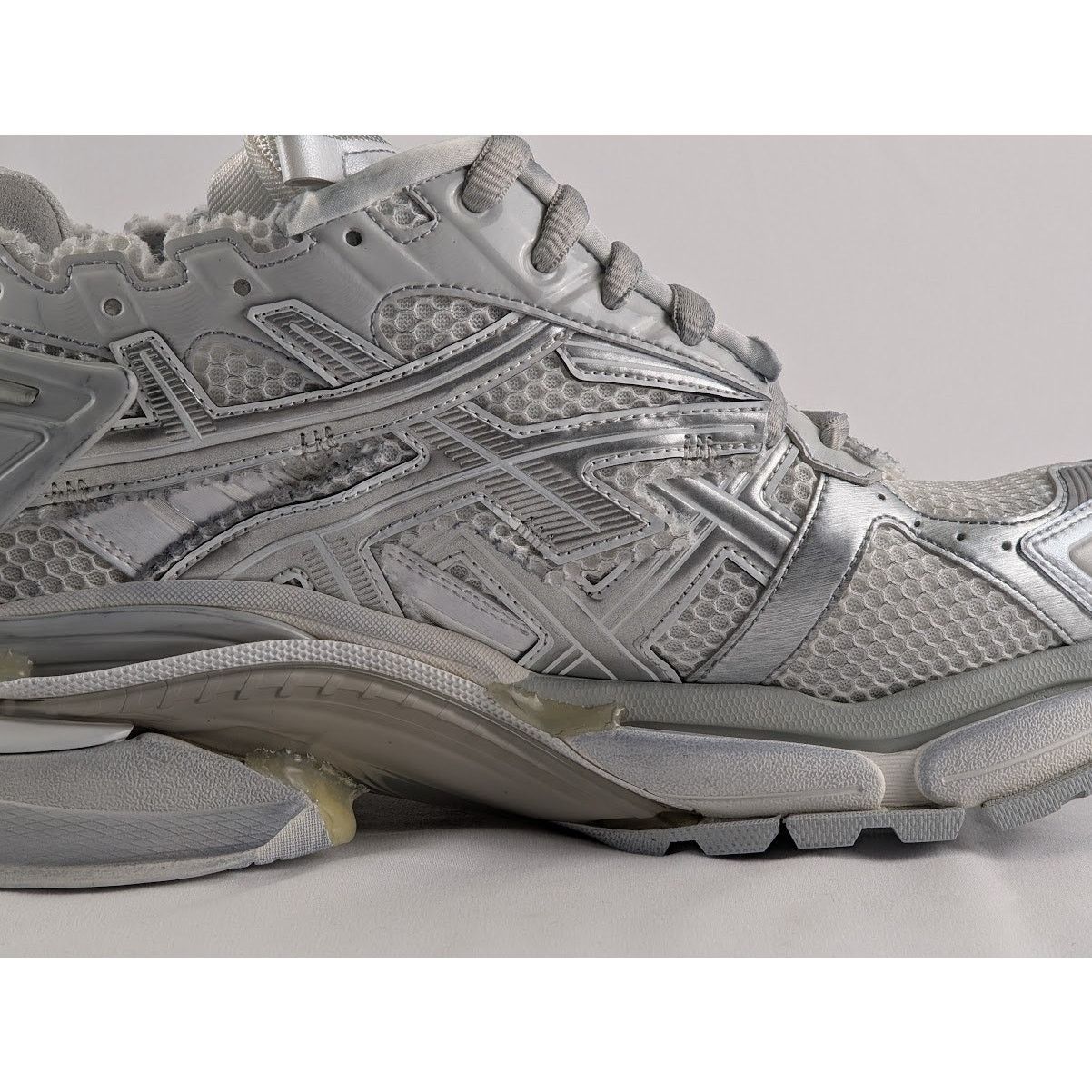 Balenciaga o1rshd1 Upper Mesh Rubber Metallic Runner in Silver/Grey Size US 13 / EU 46 - 6 Thumbnail