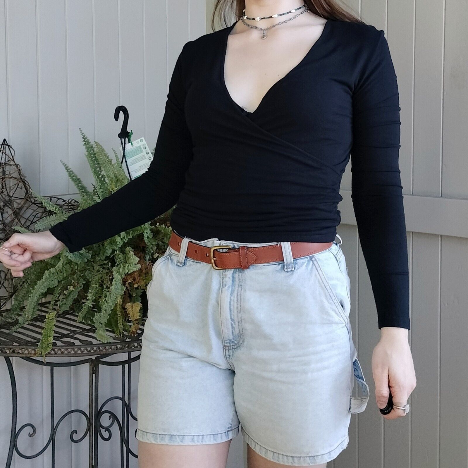 Esprit × Vintage Vintage Y2K 2000s Esprit Blouse Long Sleeve Crossover Size M / US 6-8 / IT 42-44 - 4 Thumbnail