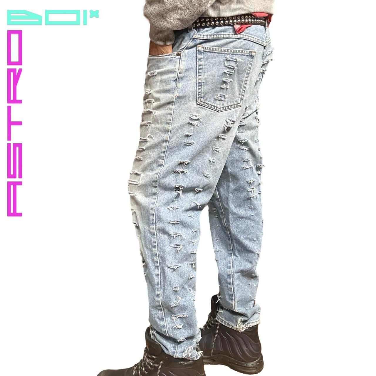 Eddie Bauer ASTROBOI* Distressed Faded Light Blue Jeans - 34/34 US Size US 34 / EU 50 - 6 Thumbnail