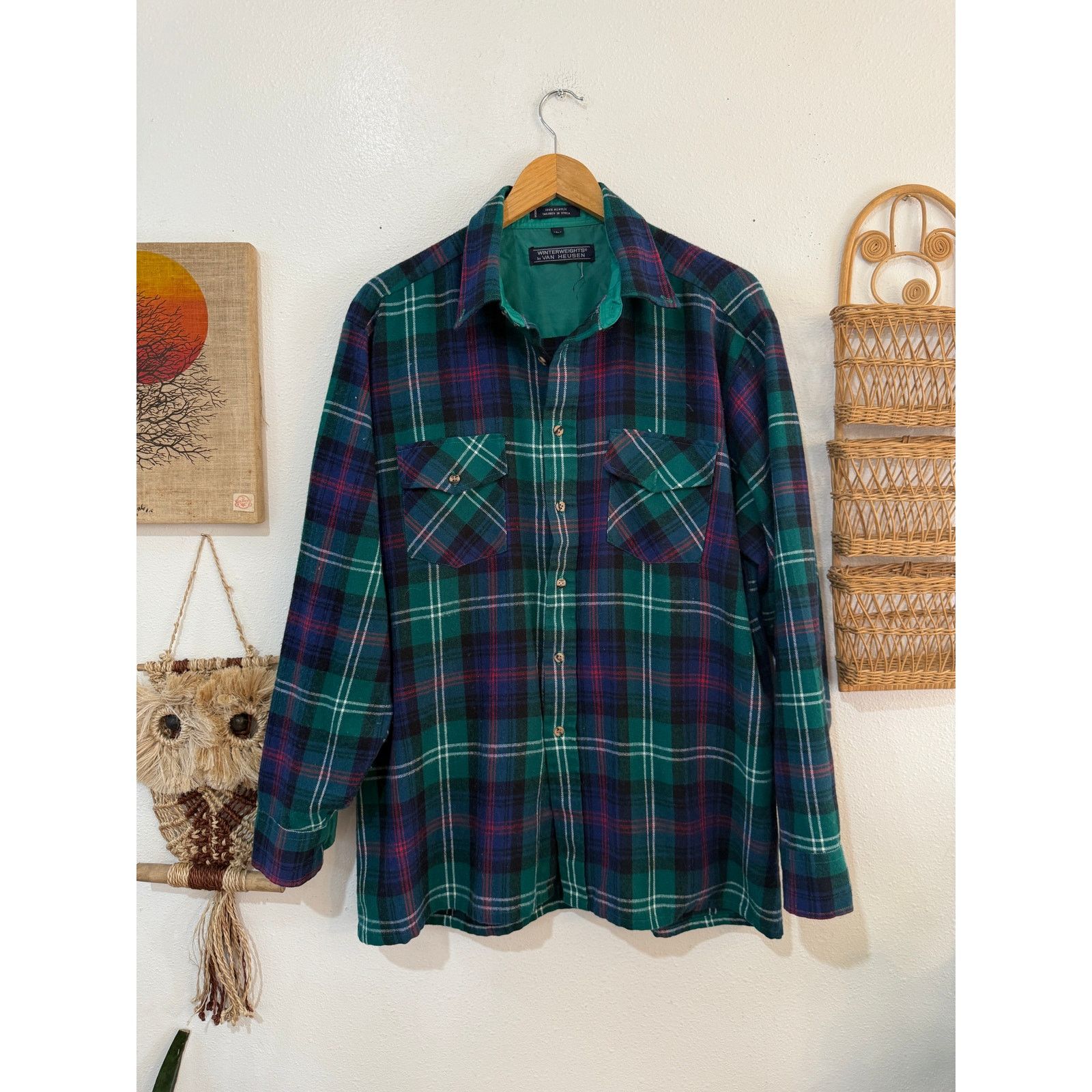 Van Heusen 80s Cozy Flannel Button Up size large Size US L / EU 52-54 / 3 - 1 Thumbnail