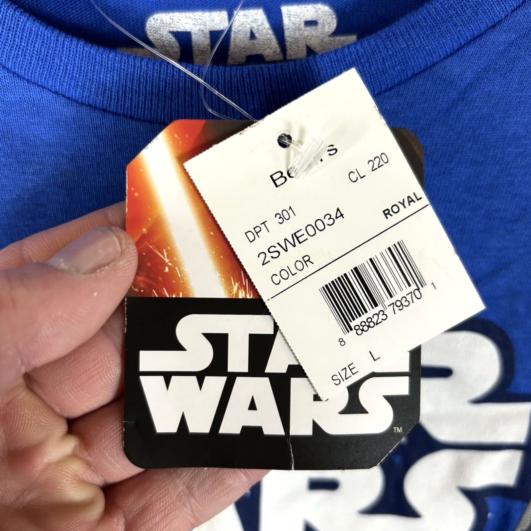 Disney VINTAGE Star Wars NEW The Force Awakens Galaxy T-Shirt Mens Large Blue Graphic Print NWT Size US L / EU 52-54 / 3 - 4 Thumbnail