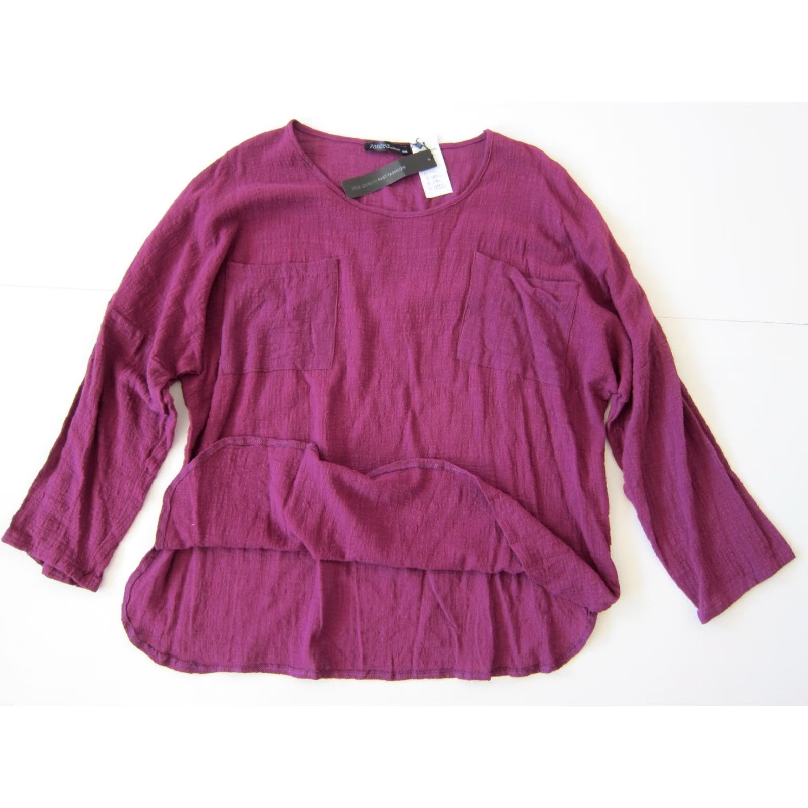 Vintage Zanzea 100% Cotton Purple Long Sleeve Pocket Tunic Peasant Blouse 5XL NWT Women Blouse Tunic Pocket Size XXL / US 16-18 / IT 52-54 - 3 Thumbnail