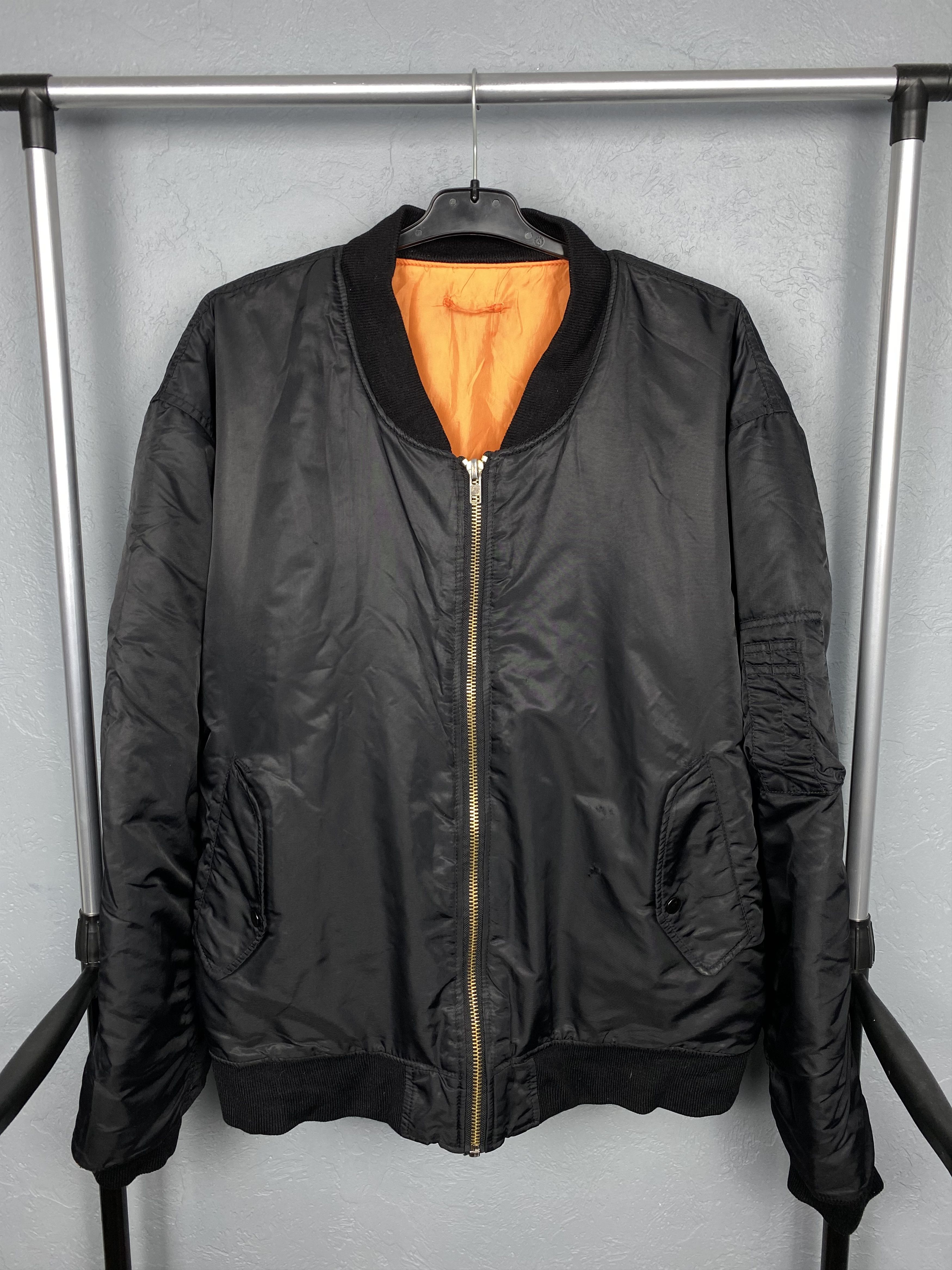 Vintage MA1 Pilot Air Force Nylon Bomber Jacket Vintage Size US XXL / EU 58 / 5 - 1 Thumbnail